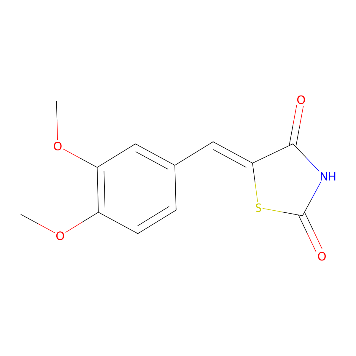 5-[(3,4-Dimethoxyphenyl)methylene]-2,4-thiazolidinedione molecular structure, CAS 6325-95-7
