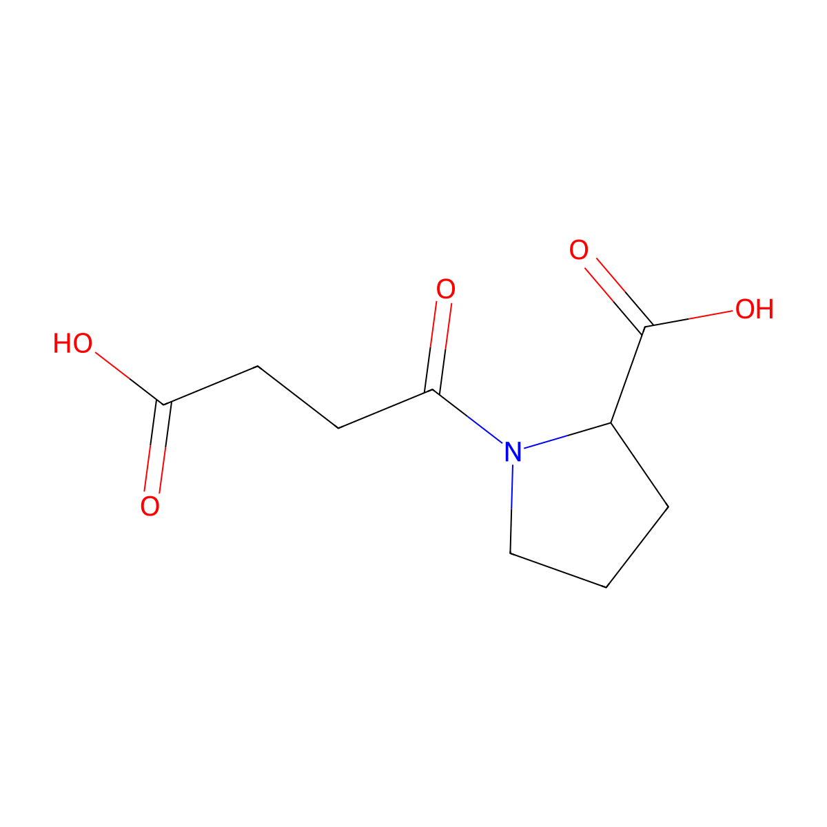 (2S)-2-Carboxy-gamma-oxo-1-pyrrolidinebutanoic acid molecular structure, CAS 63250-32-8
