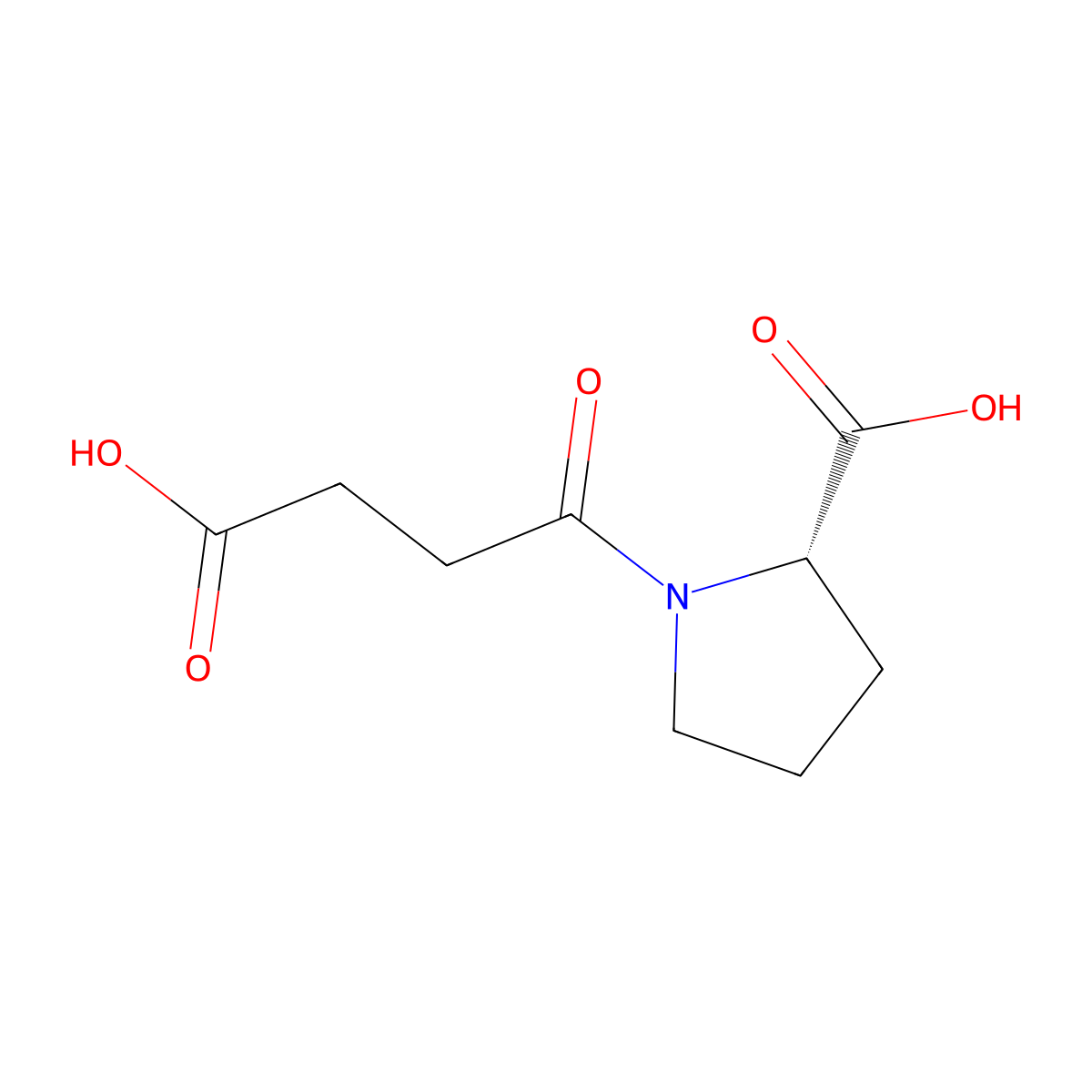 (2S)-2-Carboxy-gamma-oxo-1-pyrrolidinebutanoic acid molecular structure, CAS 63250-32-8