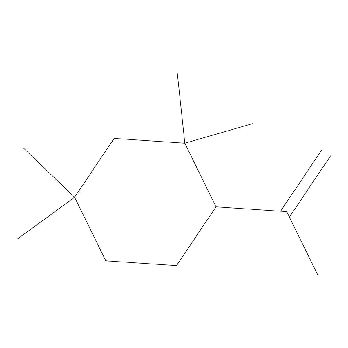 1,1,5,5-Tetramethyl-2-(1-methylethenyl)cyclohexane molecular structure, CAS 63251-38-7