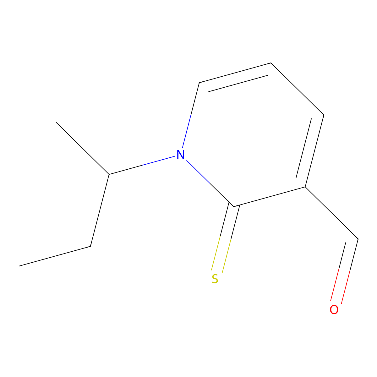 1-Sec-butyl-2-thioxo-1,2-dihydropyridine-3-carbaldehyde molecular structure, CAS 63254-08-0
