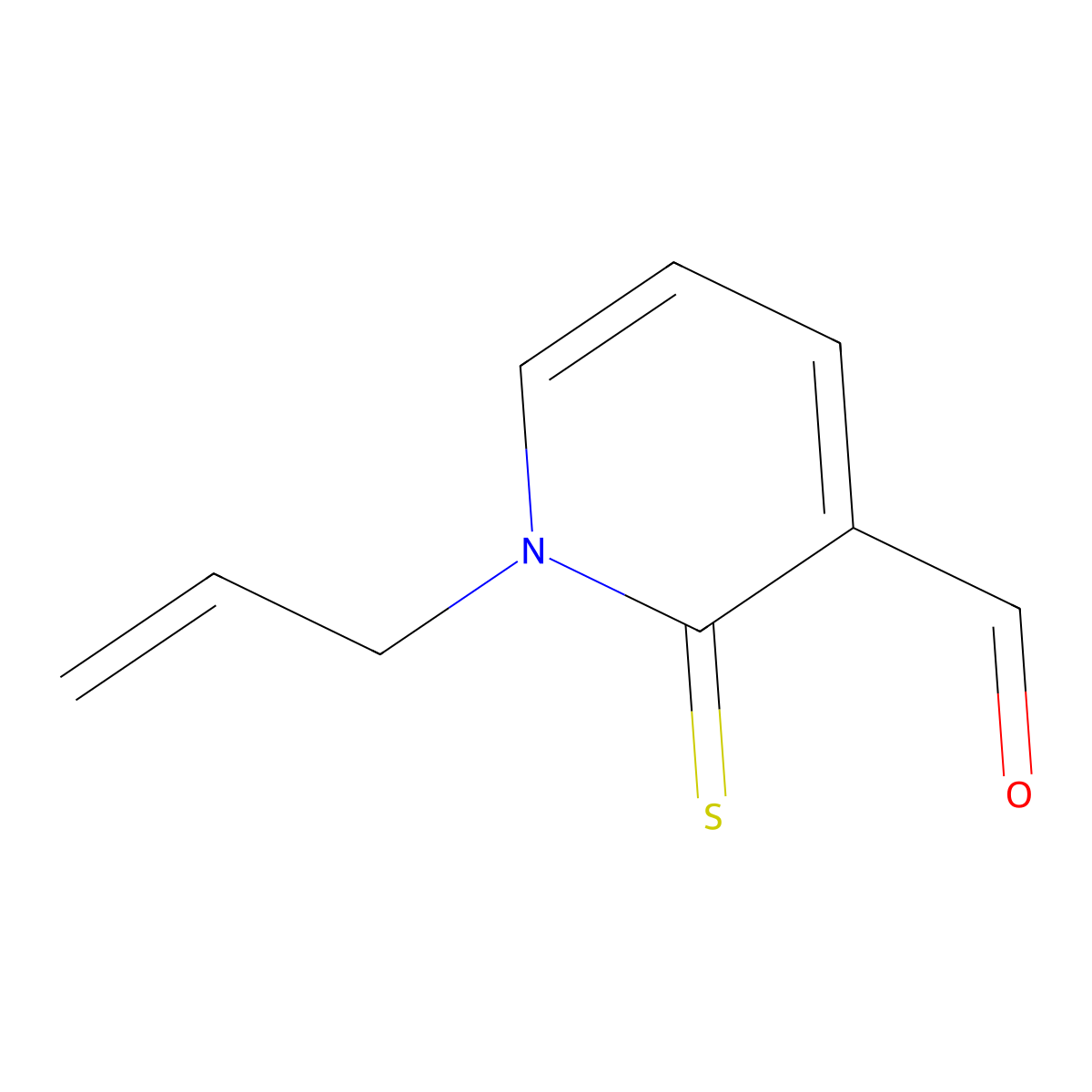 1-Allyl-2-thioxo-1,2-dihydropyridine-3-carbaldehyde molecular structure, CAS 63254-09-1
