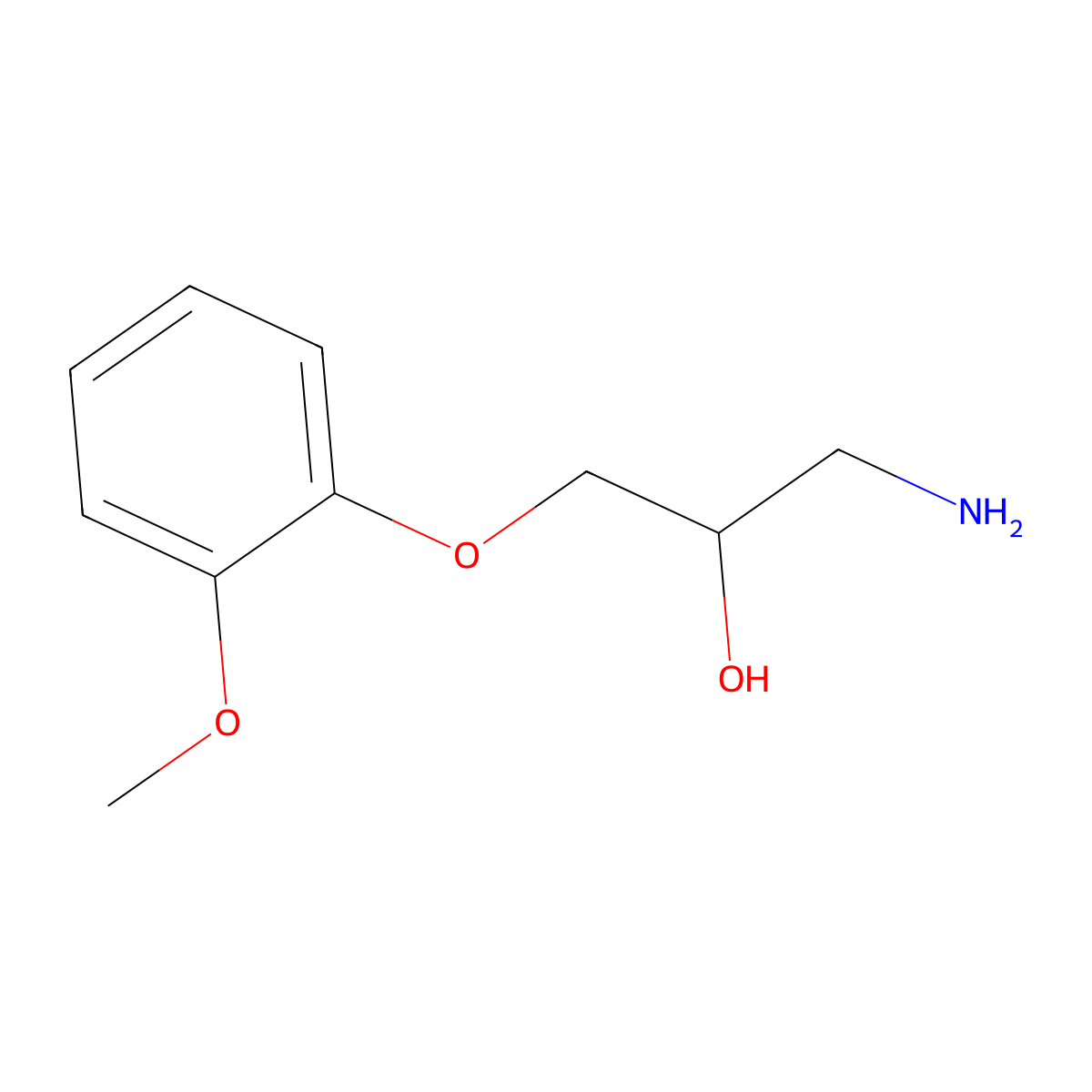 1-Amino-3-(2-methoxyphenoxy)propan-2-ol molecular structure, CAS 63257-76-1