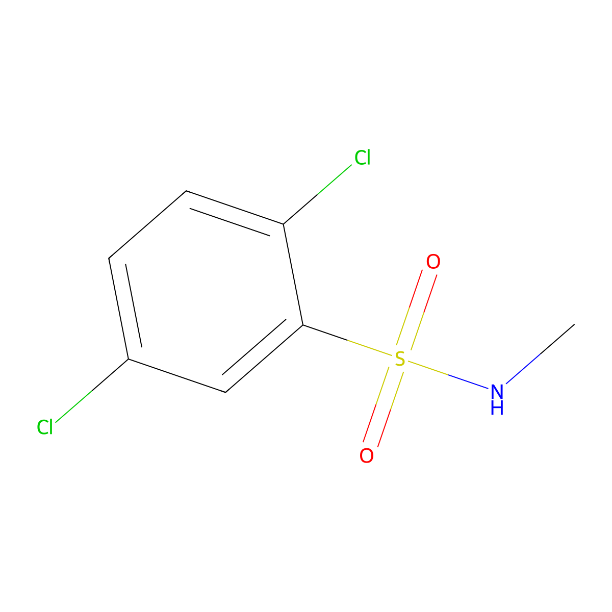 2,5-Dichloro-n-methylbenzenesulfonamide molecular structure, CAS 6326-15-4