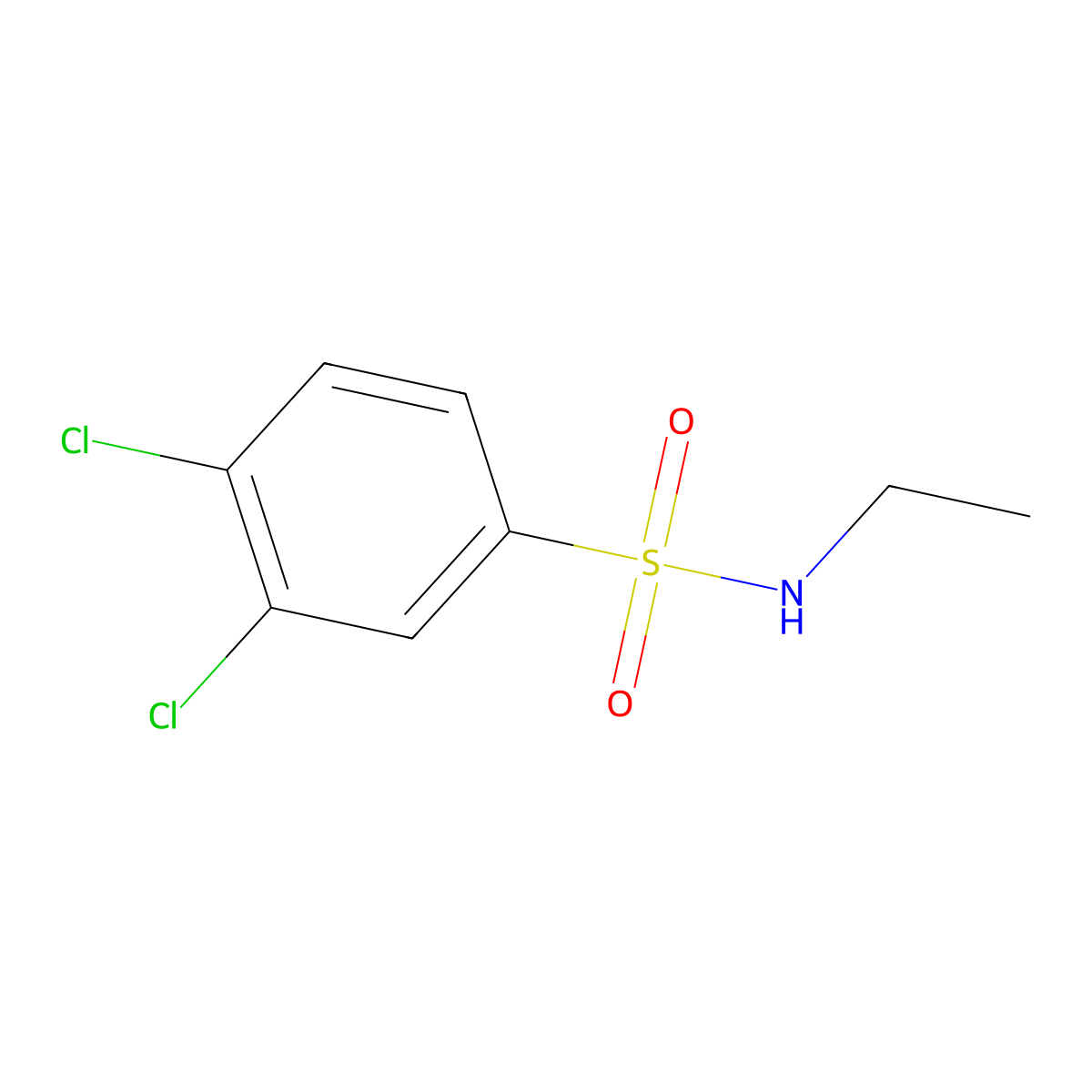 3,4-Dichloro-n-ethylbenzenesulfonamide molecular structure, CAS 6326-17-6
