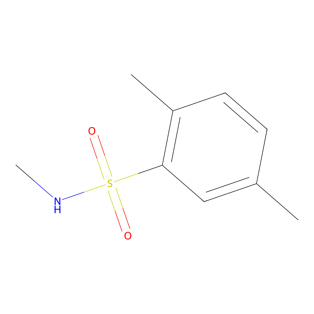 N,2,5-trimethylbenzene-1-sulfonamide molecular structure, CAS 6326-21-2