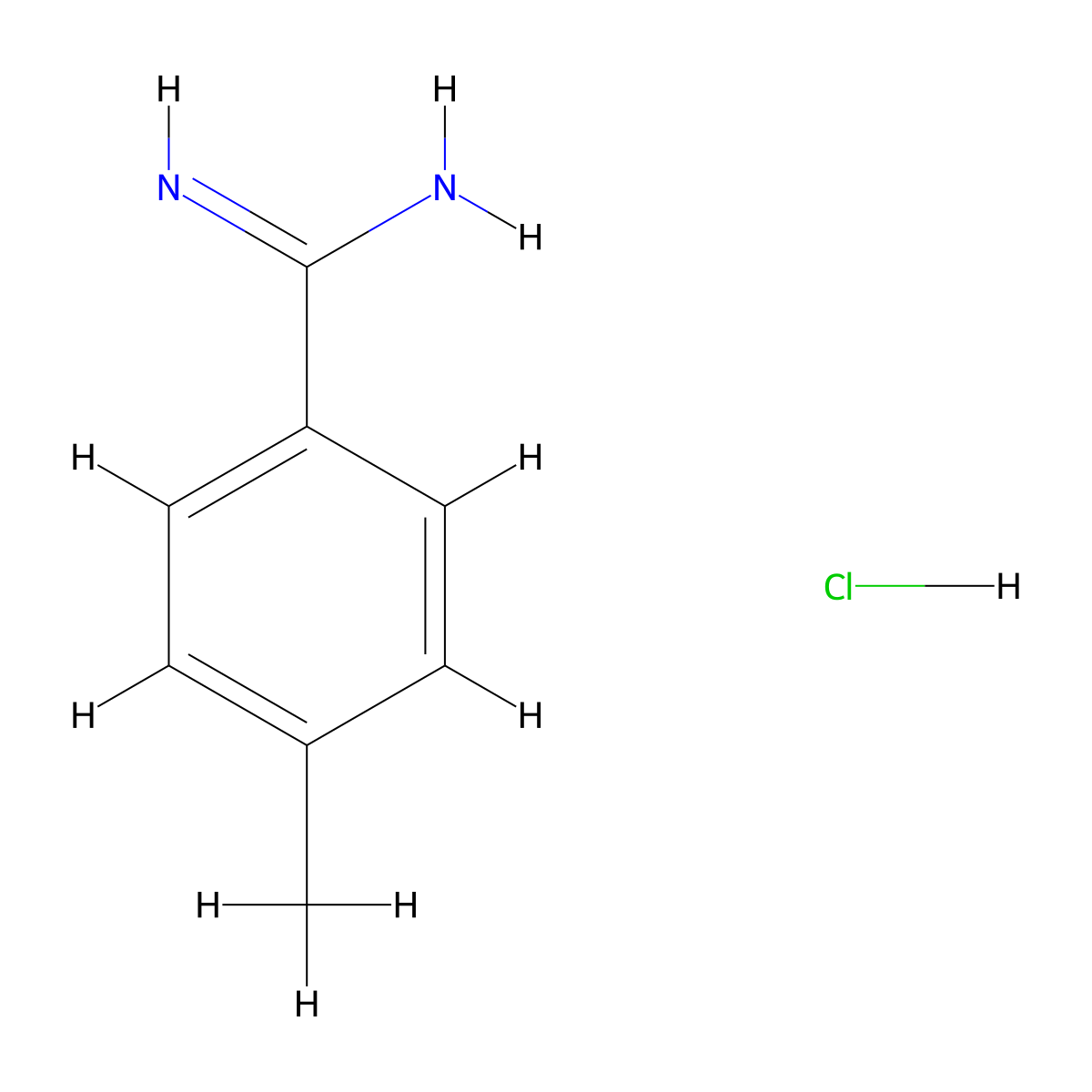 4-Methylbenzene-1-carboximidamide hydrochloride molecular structure, CAS 6326-27-8