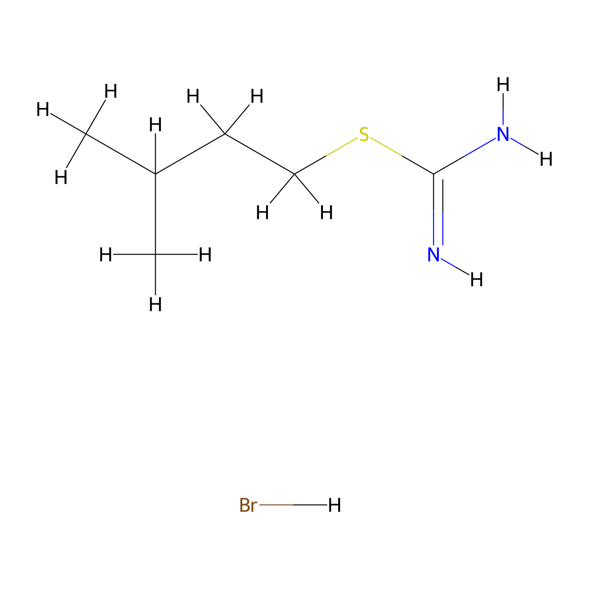 [(3-Methylbutyl)sulfanyl]methanimidamide hydrobromide molecular structure, CAS 6326-39-2