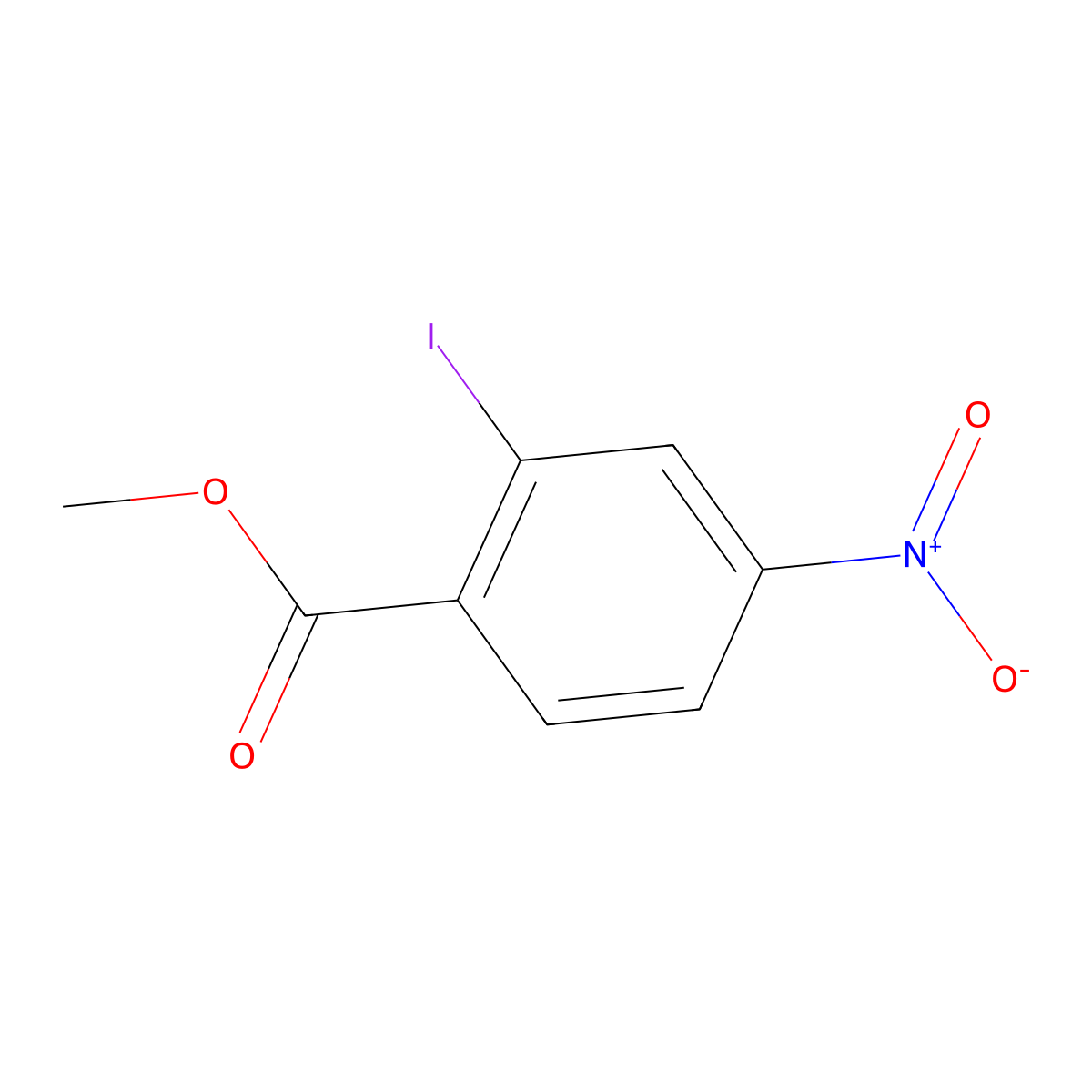 Methyl 2-iodo-4-nitrobenzoate molecular structure, CAS 6326-42-7