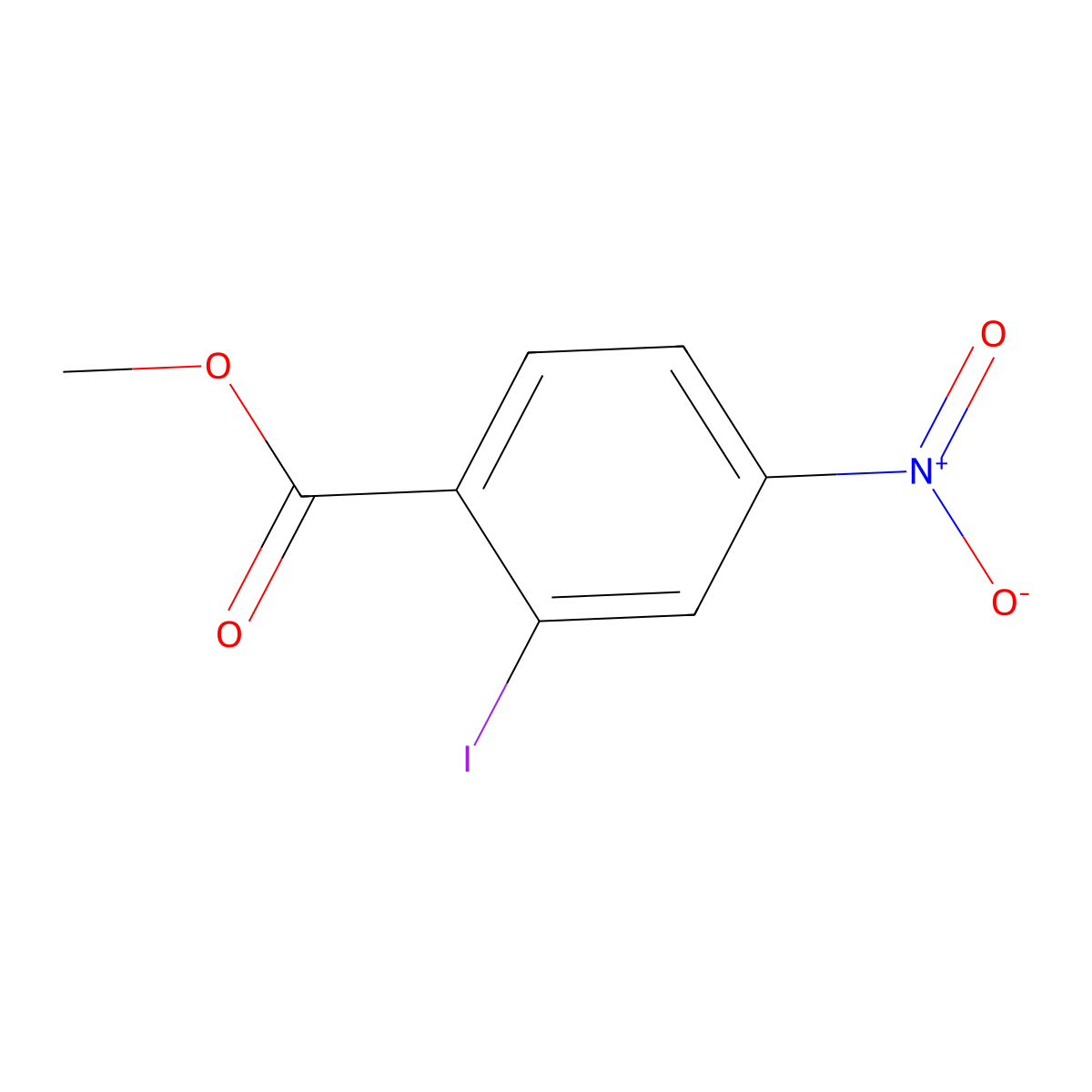Methyl 2-iodo-4-nitrobenzoate molecular structure, CAS 6326-42-7