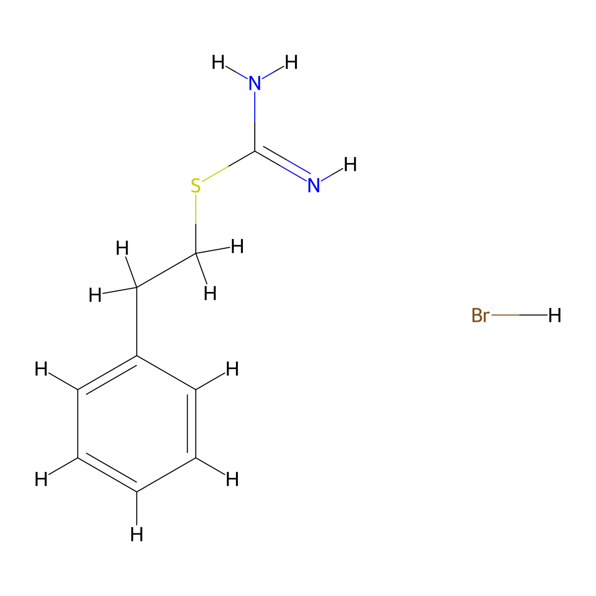 [(2-Phenylethyl)sulfanyl]methanimidamide hydrobromide molecular structure, CAS 6326-49-4