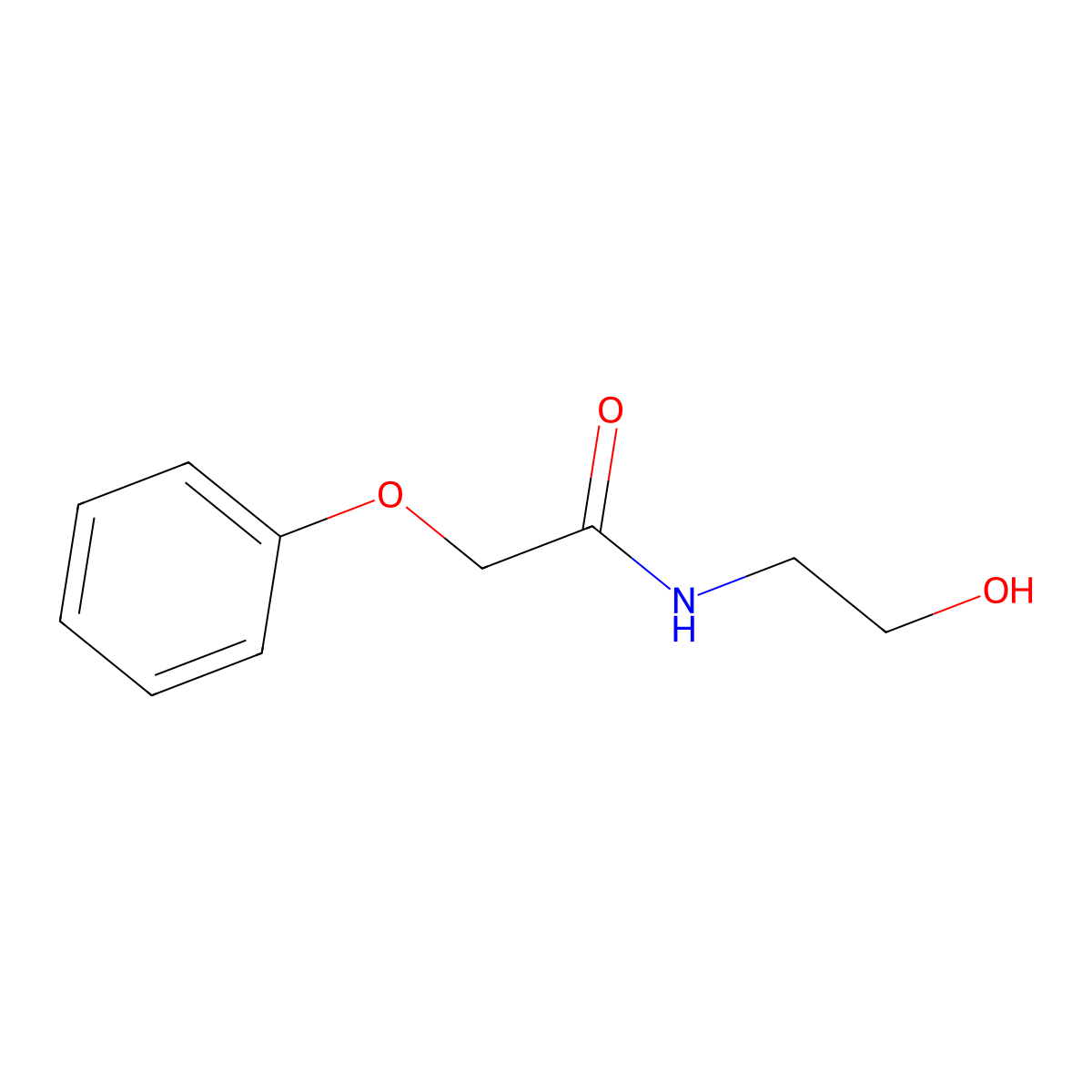 N-(2-hydroxyethyl)-2-phenoxyacetamide molecular structure, CAS 6326-87-0