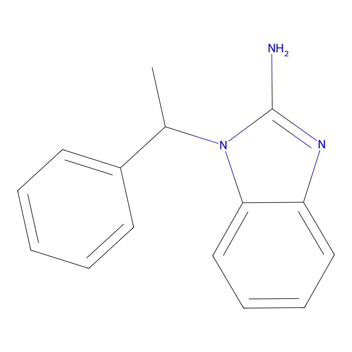 1-(1-phenylethyl)-1H-1,3-benzodiazol-2-amine molecular structure, CAS 63261-04-1