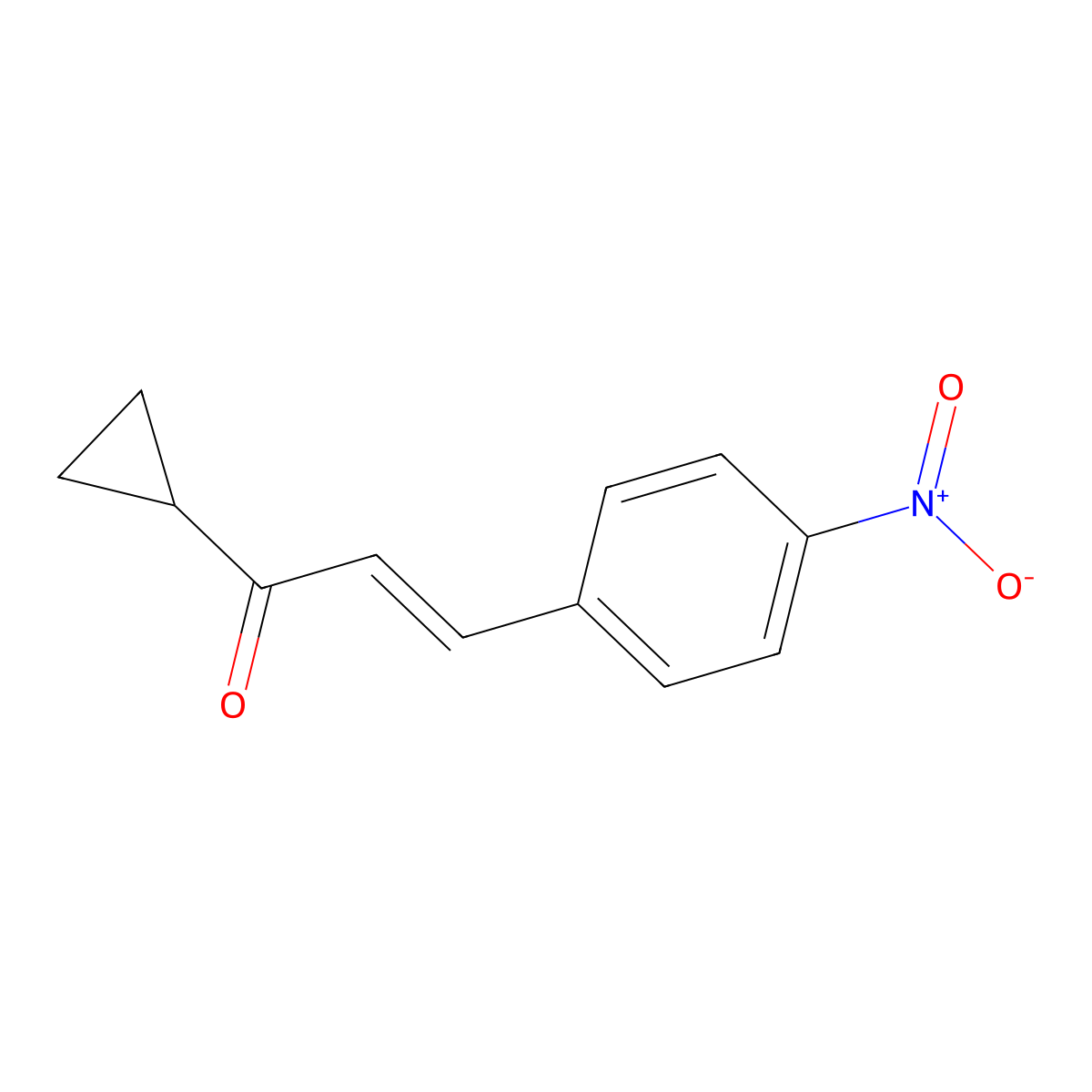 1-Cyclopropyl-3-(4-nitrophenyl)prop-2-en-1-one molecular structure, CAS 63261-42-7