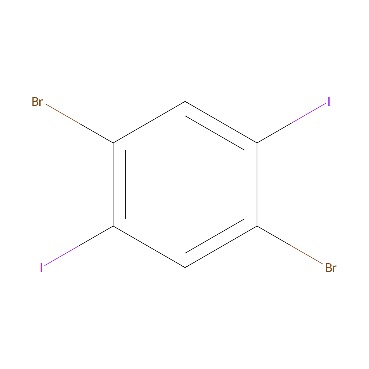 1,4-Dibromo-2,5-diiodobenzene molecular structure, CAS 63262-06-6