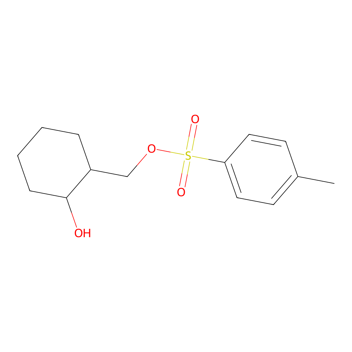 rac-[(1R,2S)-2-hydroxycyclohexyl]methyl 4-methylbenzene-1-sulfonate molecular structure, CAS 63262-66-8