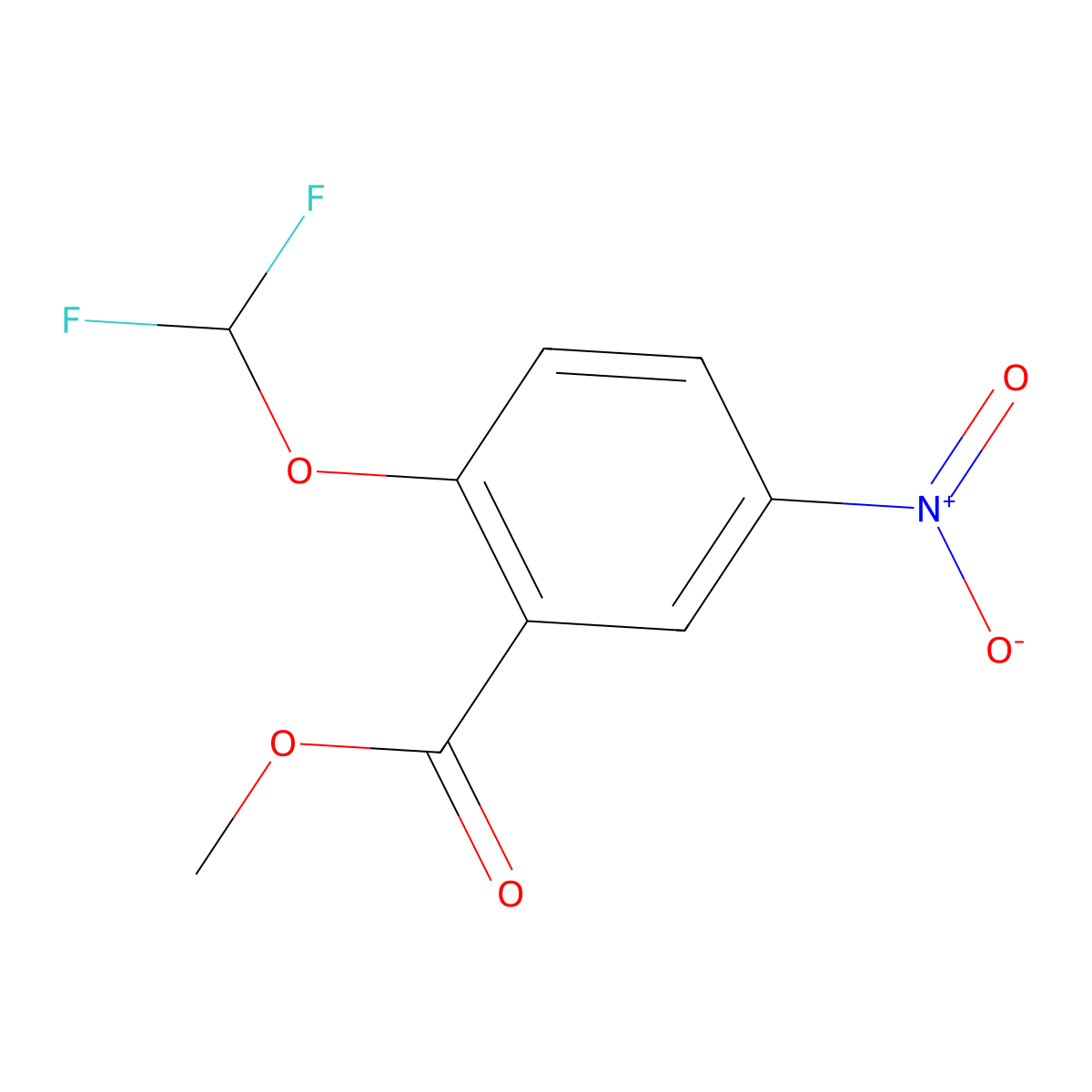 Methyl 2-(difluoromethoxy)-5-nitrobenzoate molecular structure, CAS 632626-83-6