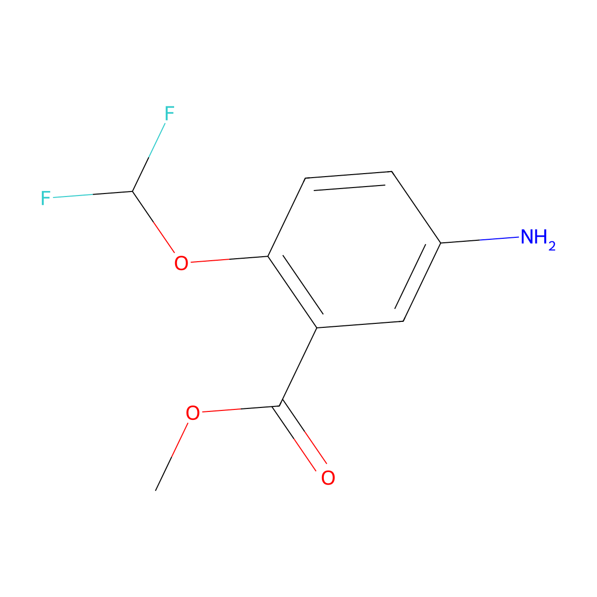 Methyl 5-amino-2-(difluoromethoxy)benzoate molecular structure, CAS 632626-84-7