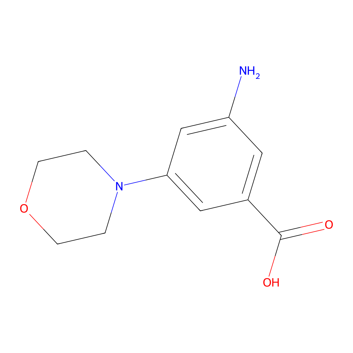 3-Amino-5-morpholinobenzoic acid molecular structure, CAS 632627-70-4