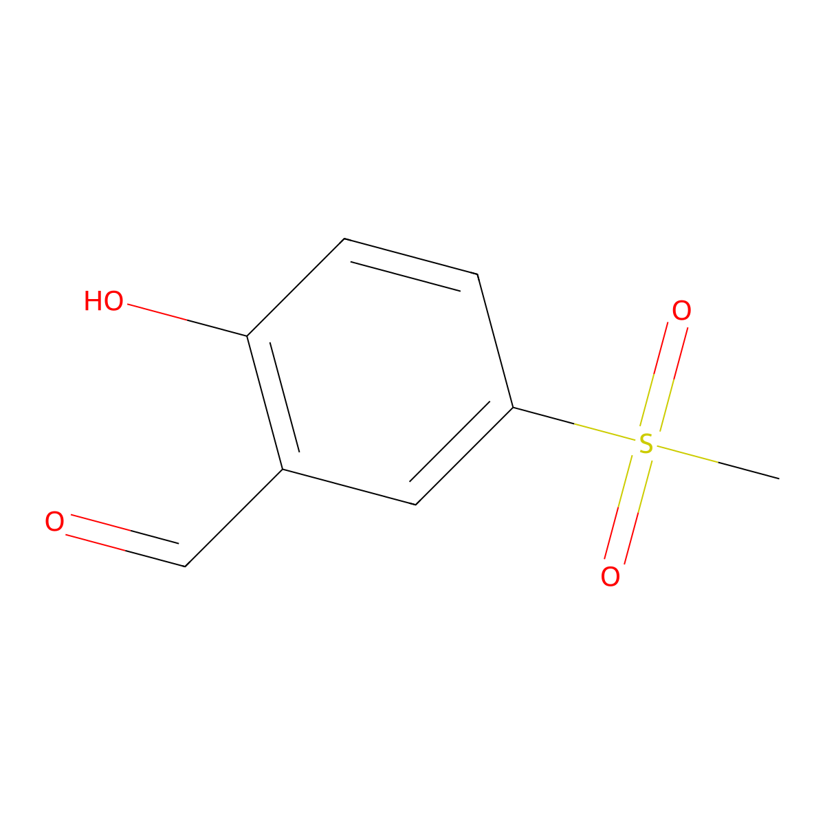 2-Hydroxy-5-(methylsulfonyl)benzaldehyde molecular structure, CAS 632628-02-5