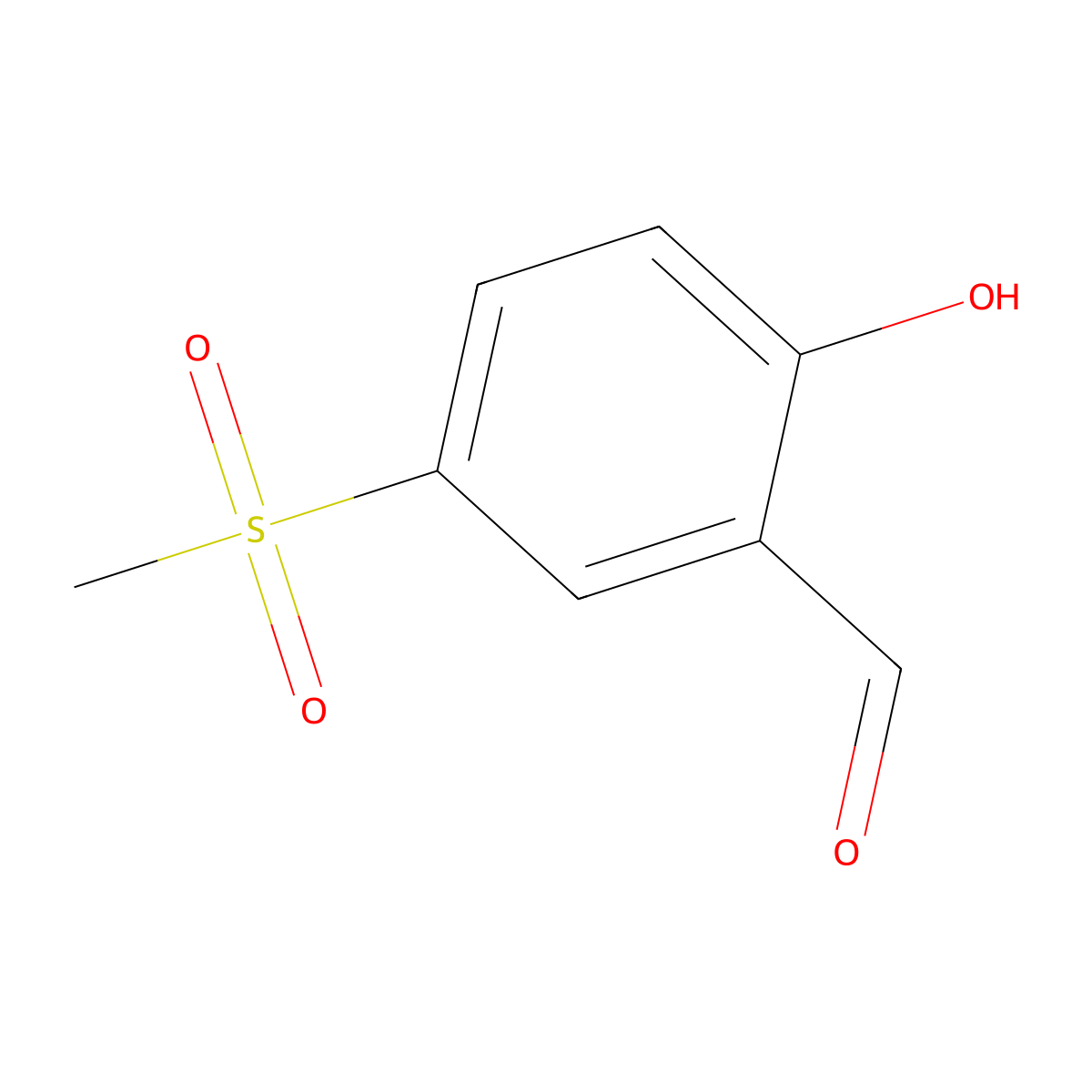 2-Hydroxy-5-(methylsulfonyl)benzaldehyde molecular structure, CAS 632628-02-5