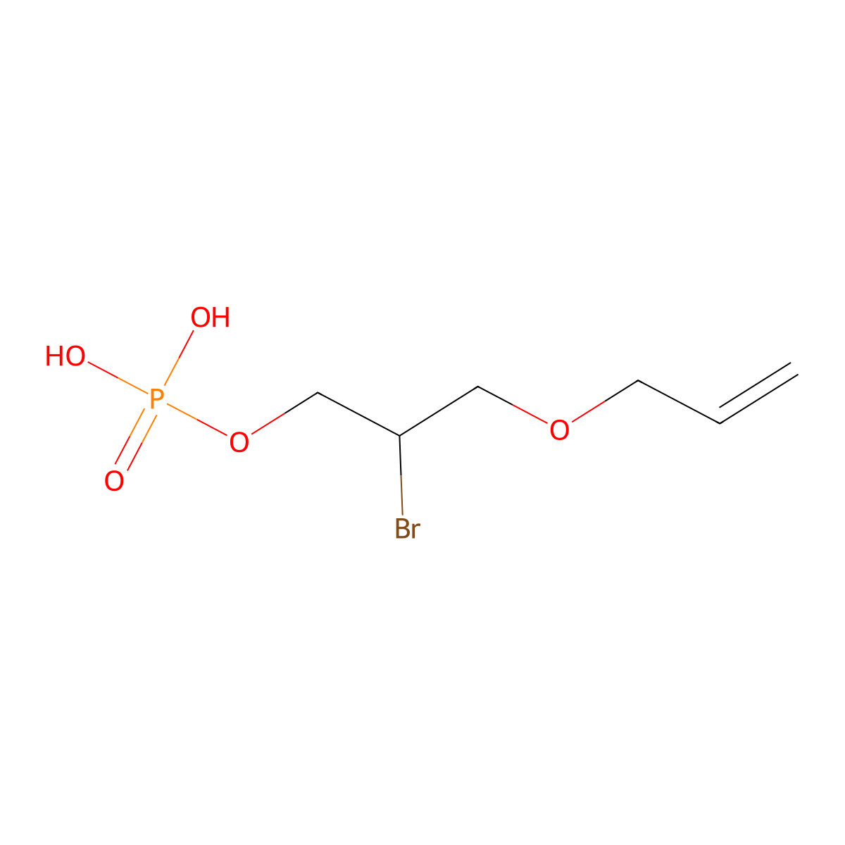 1-Propanol, 2-bromo-3-(2-propen-1-yloxy)-, 1-(dihydrogen phosphate) molecular structure, CAS 63264-73-3