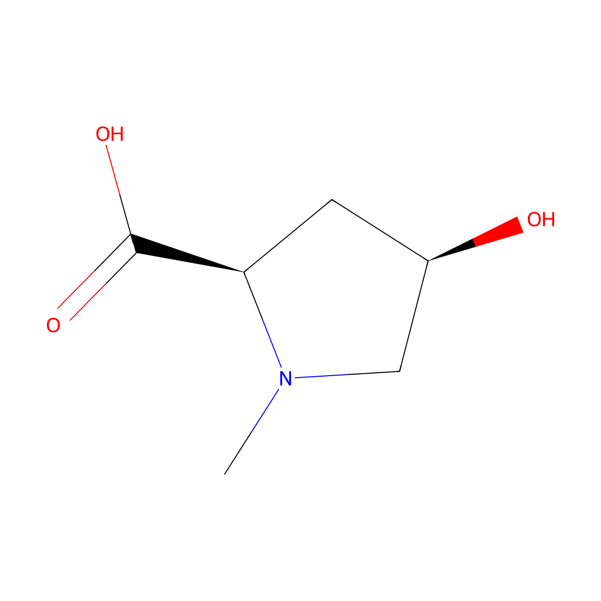 (4R)-4-Hydroxy-1-methyl-D-proline molecular structure, CAS 63269-53-4
