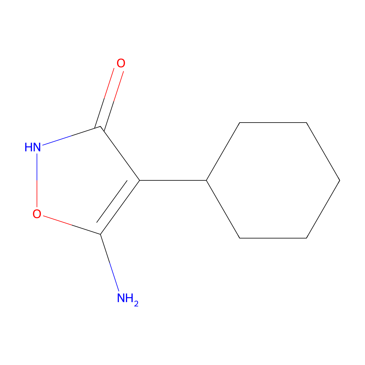 5-Amino-4-cyclohexylisoxazol-3(2H)-one molecular structure, CAS 6327-45-3