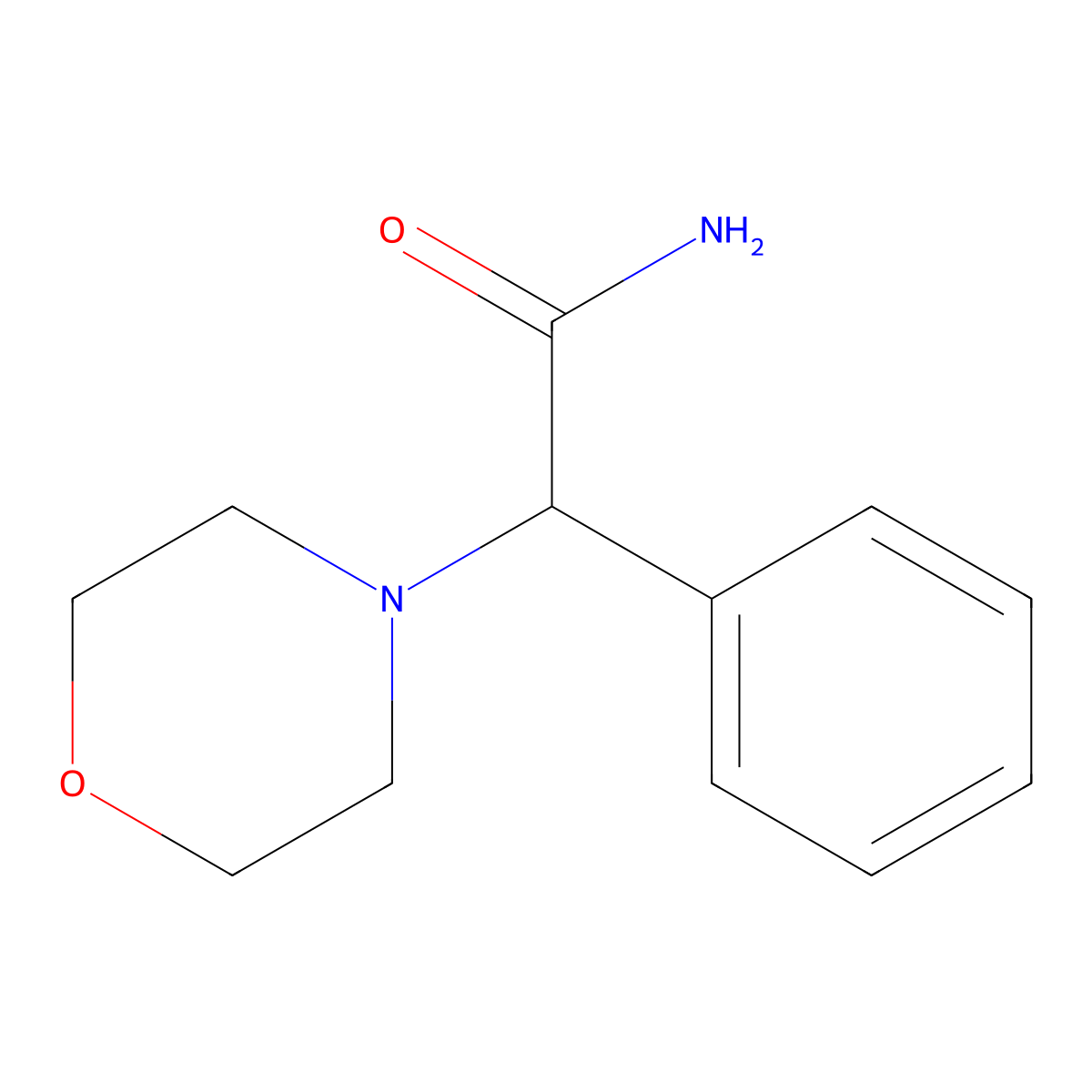 2-Morpholino-2-phenylacetamide molecular structure, CAS 6327-69-1
