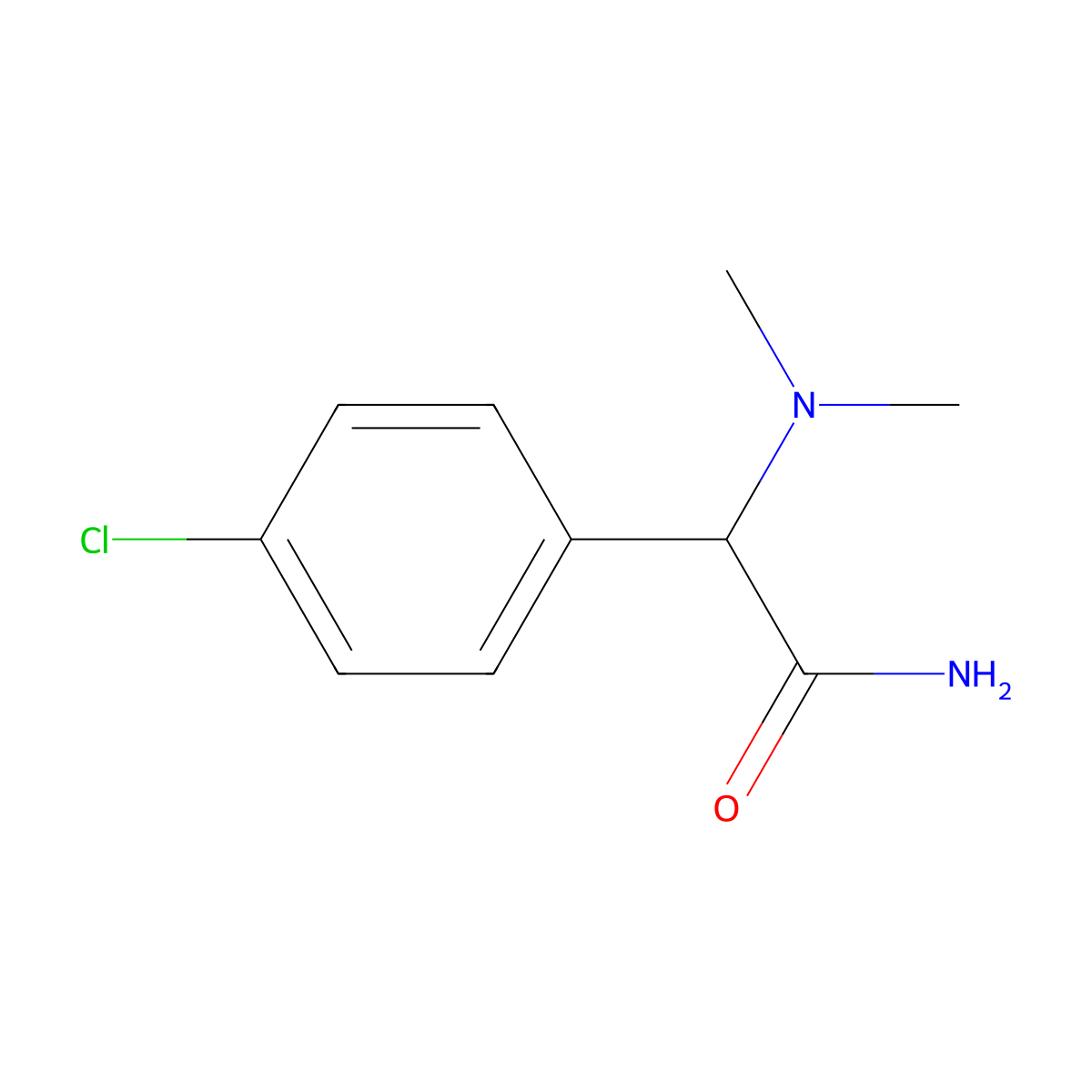 2-(4-Chlorophenyl)-2-(dimethylamino)acetamide molecular structure, CAS 6327-70-4