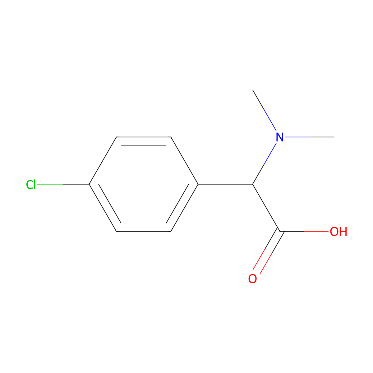 2-(4-Chlorophenyl)-2-(dimethylamino)acetic acid molecular structure, CAS 6327-71-5