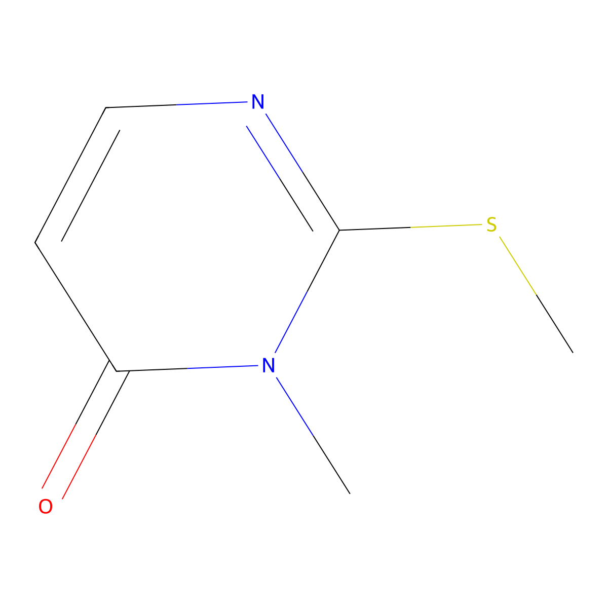 3-Methyl-2-(methylthio)-4(3H)-pyrimidinone molecular structure, CAS 6327-98-6