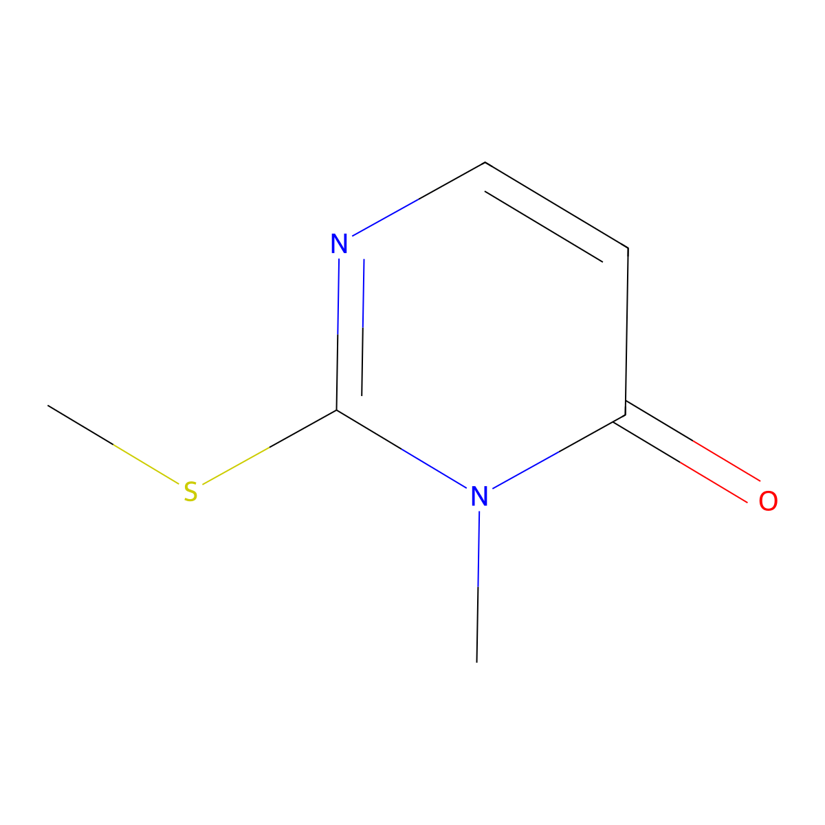 3-Methyl-2-(methylthio)-4(3H)-pyrimidinone molecular structure, CAS 6327-98-6
