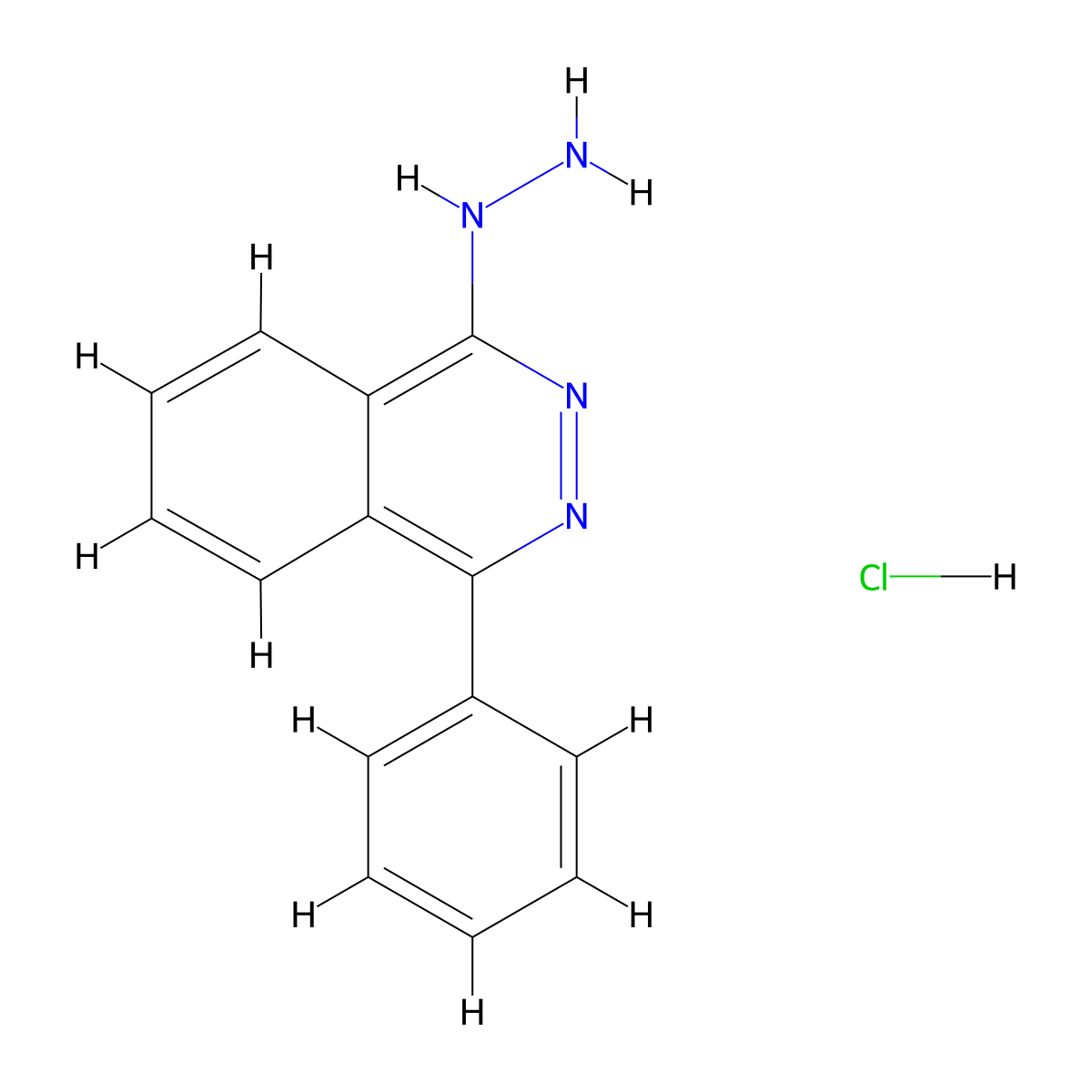 Phthalazine, 1-hydrazino-4-phenyl-, hydrochloride molecular structure, CAS 63271-35-2