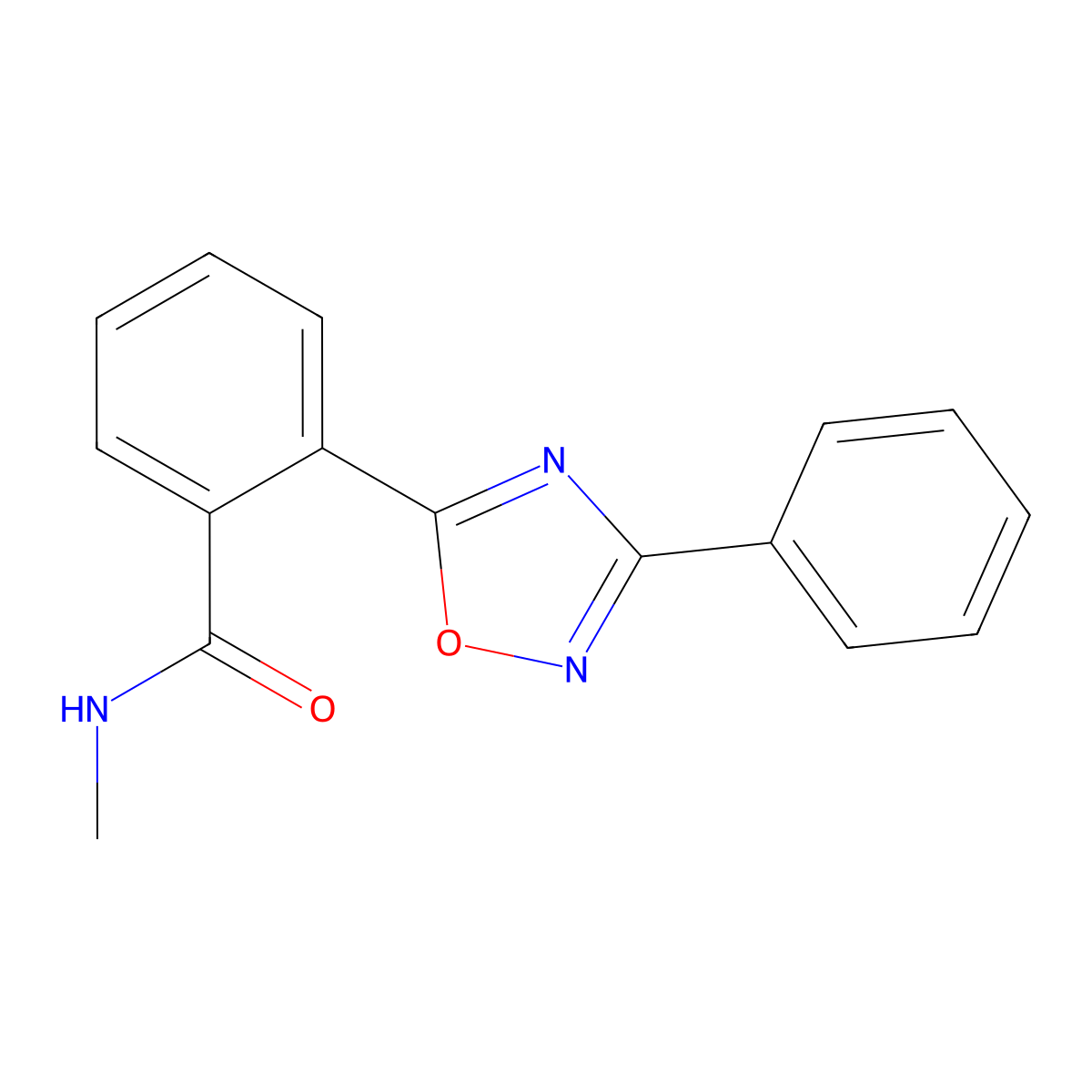 N-methyl-2-(3-phenyl-1,2,4-oxadiazol-5-yl)benzamide molecular structure, CAS 63274-23-7