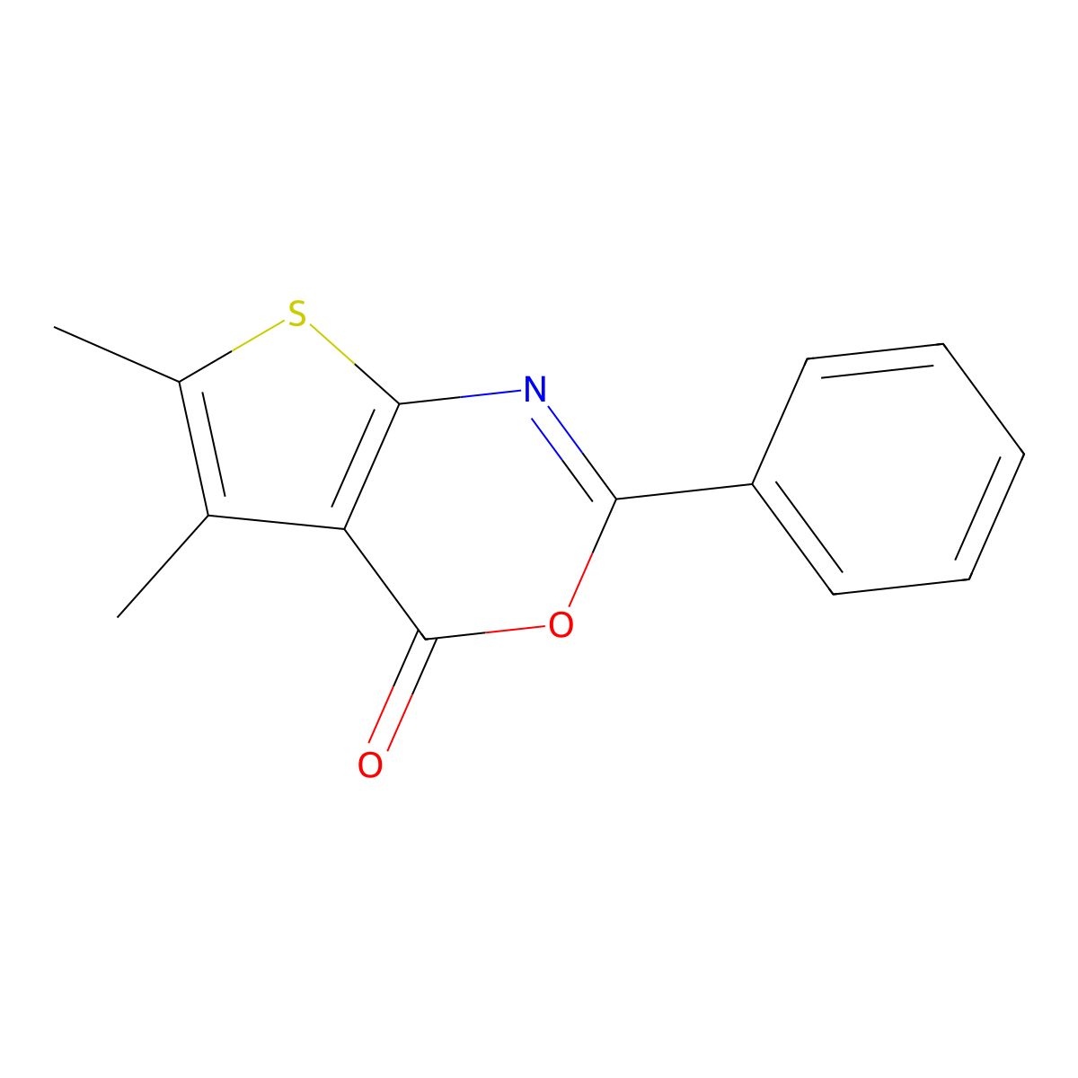 5,6-Dimethyl-2-phenyl-4H-thieno[2,3-d][1,3]oxazin-4-one molecular structure, CAS 63274-60-2