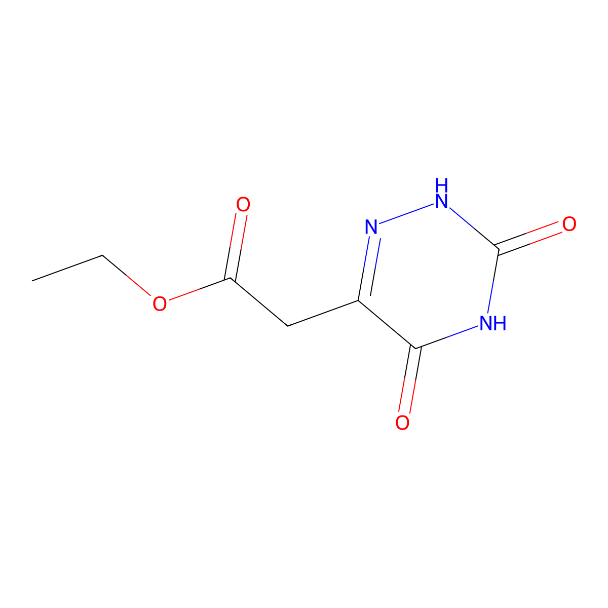 ethyl 2-(3,5-dioxo-2H-1,2,4-triazin-6-yl)acetate molecular structure, CAS 63275-62-7