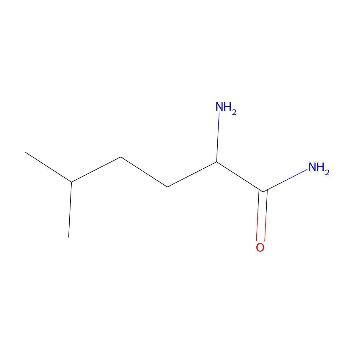 2-Amino-5-methylhexanamide molecular structure, CAS 63275-88-7
