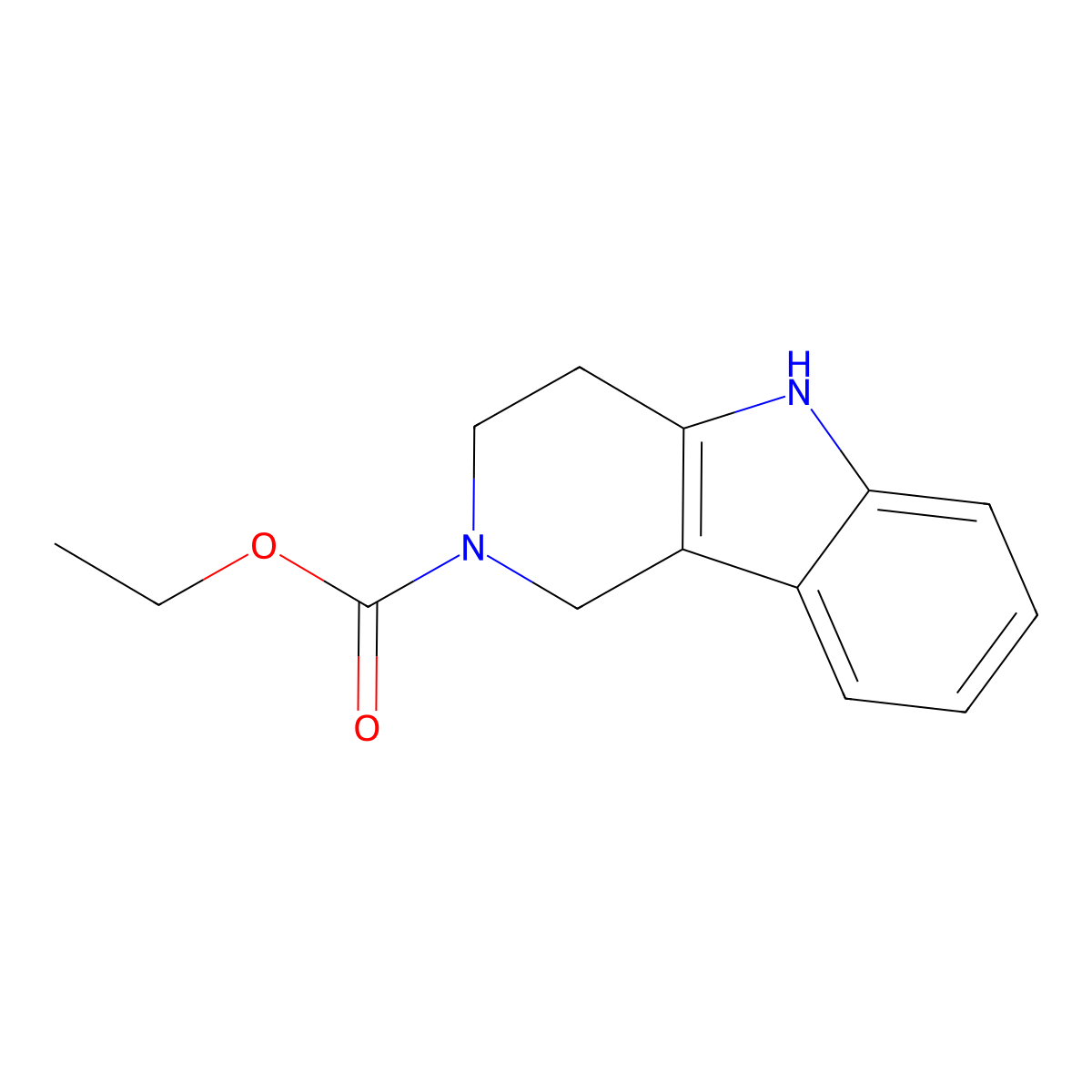 Ethyl 3,4-dihydro-1H-pyrido[4,3-b]indole-2(5H)-carboxylate molecular structure, CAS 63277-54-3