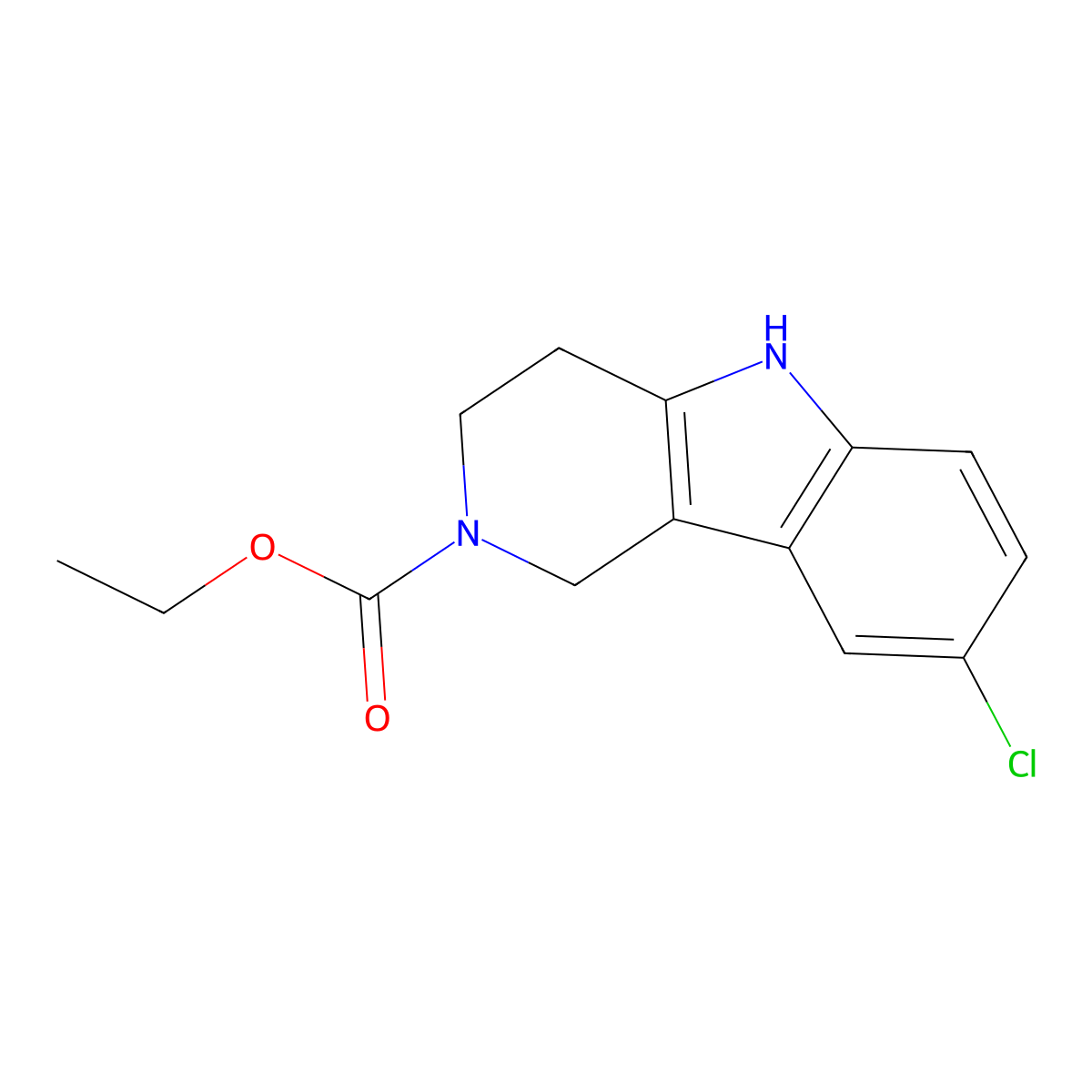 ethyl 8-chloro-1,3,4,5-tetrahydro-2H-pyrido[4,3-b]indole-2-carboxylate molecular structure, CAS 63277-56-5