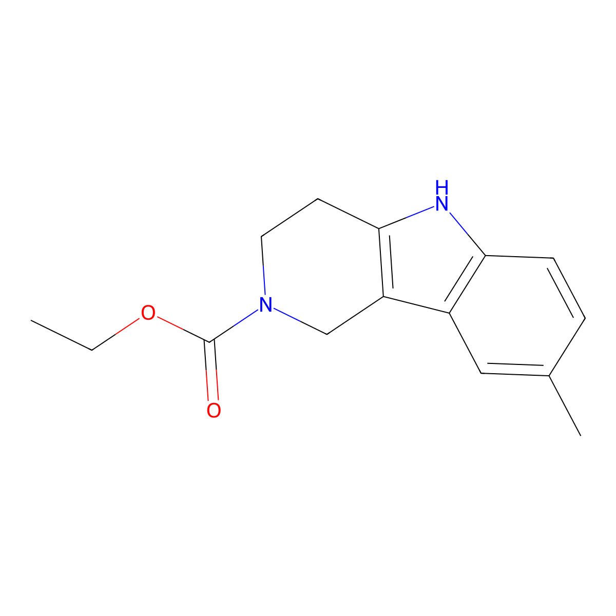 ethyl 8-methyl-1,3,4,5-tetrahydro-2H-pyrido[4,3-b]indole-2-carboxylate molecular structure, CAS 63277-58-7