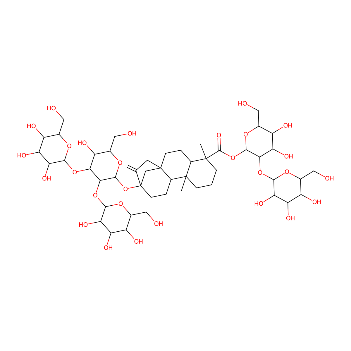 Rebaudioside D molecular structure, CAS 63279-13-0