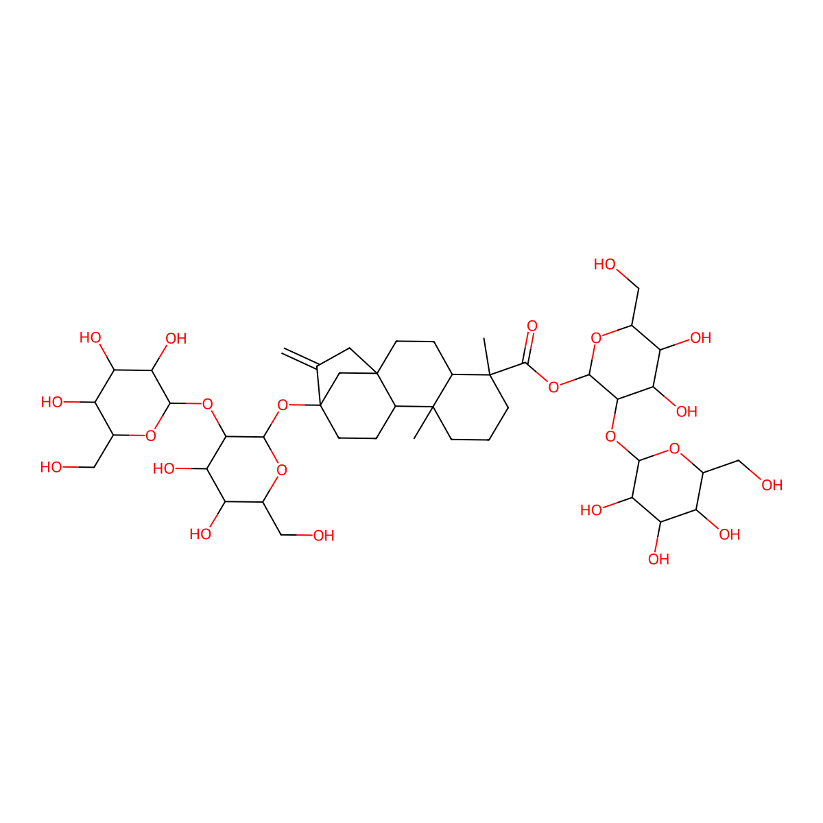 Rebaudioside E molecular structure, CAS 63279-14-1