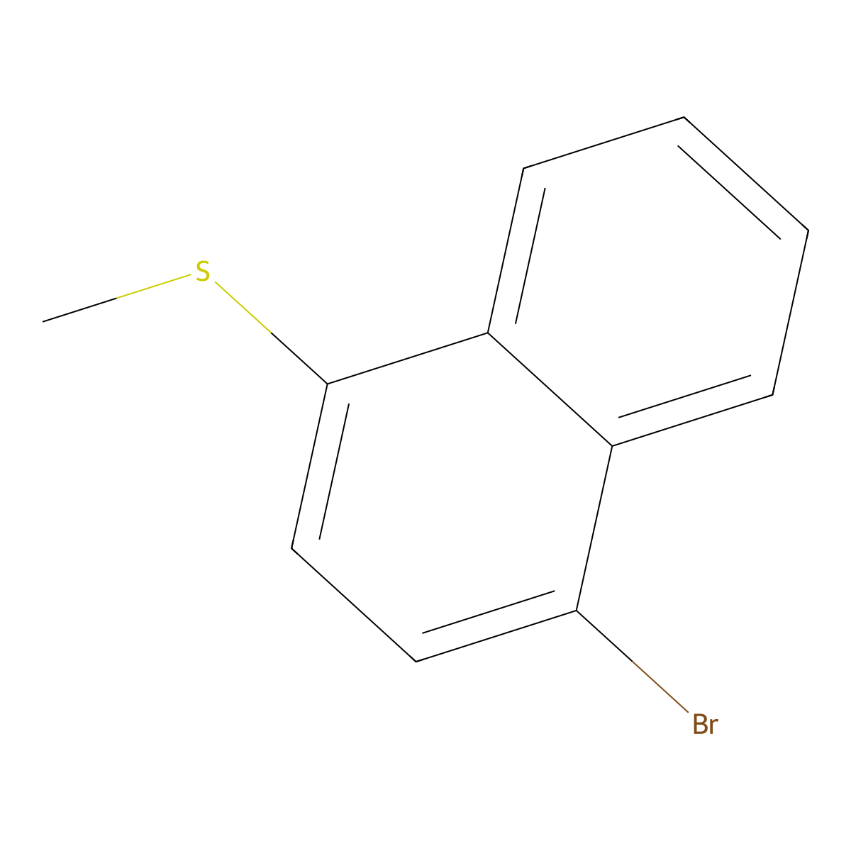 1-Bromo-4-(methylsulfanyl)naphthalene molecular structure, CAS 63279-39-0