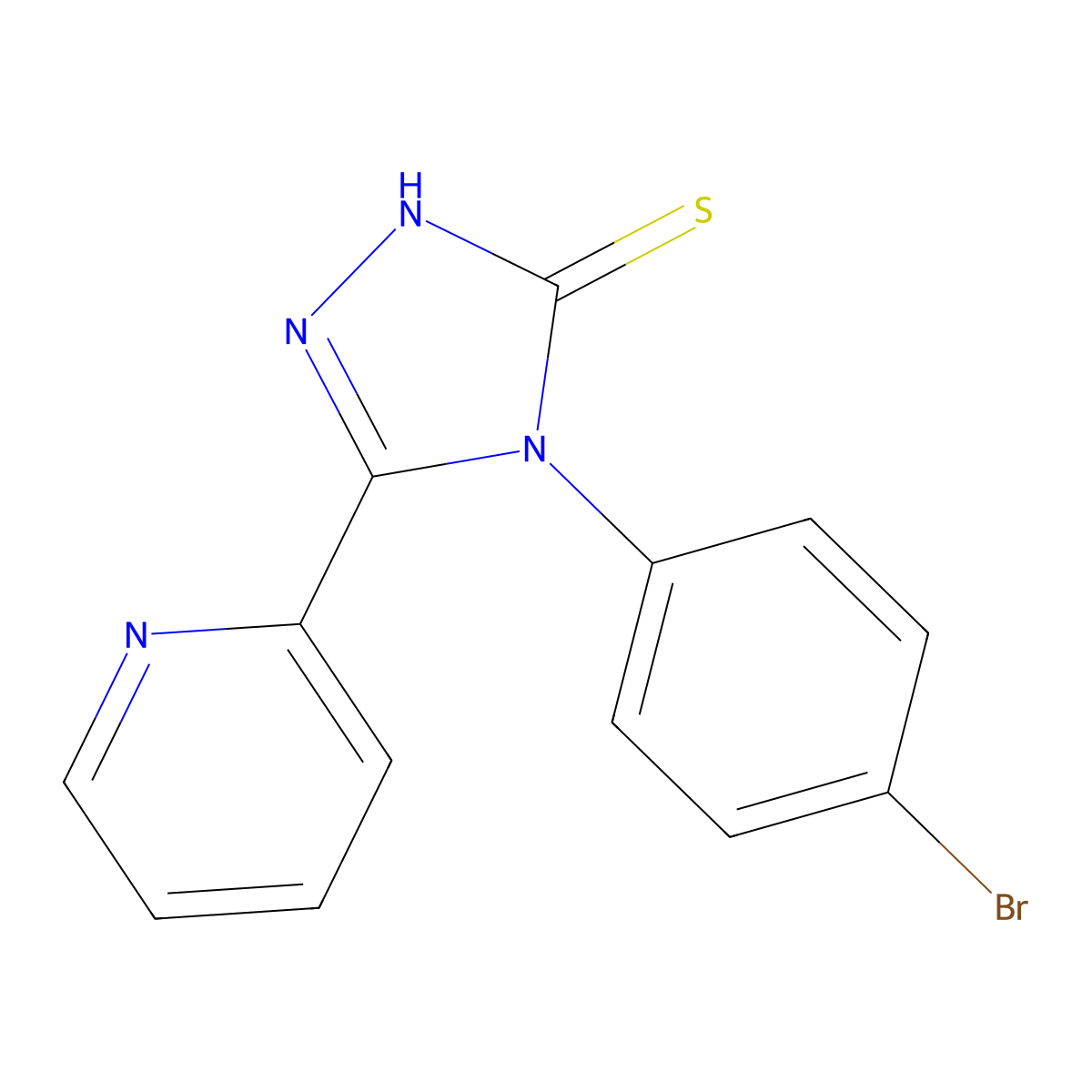 4-(4-bromophenyl)-5-(pyridin-2-yl)-4H-1,2,4-triazole-3-thiol molecular structure, CAS 63279-74-3