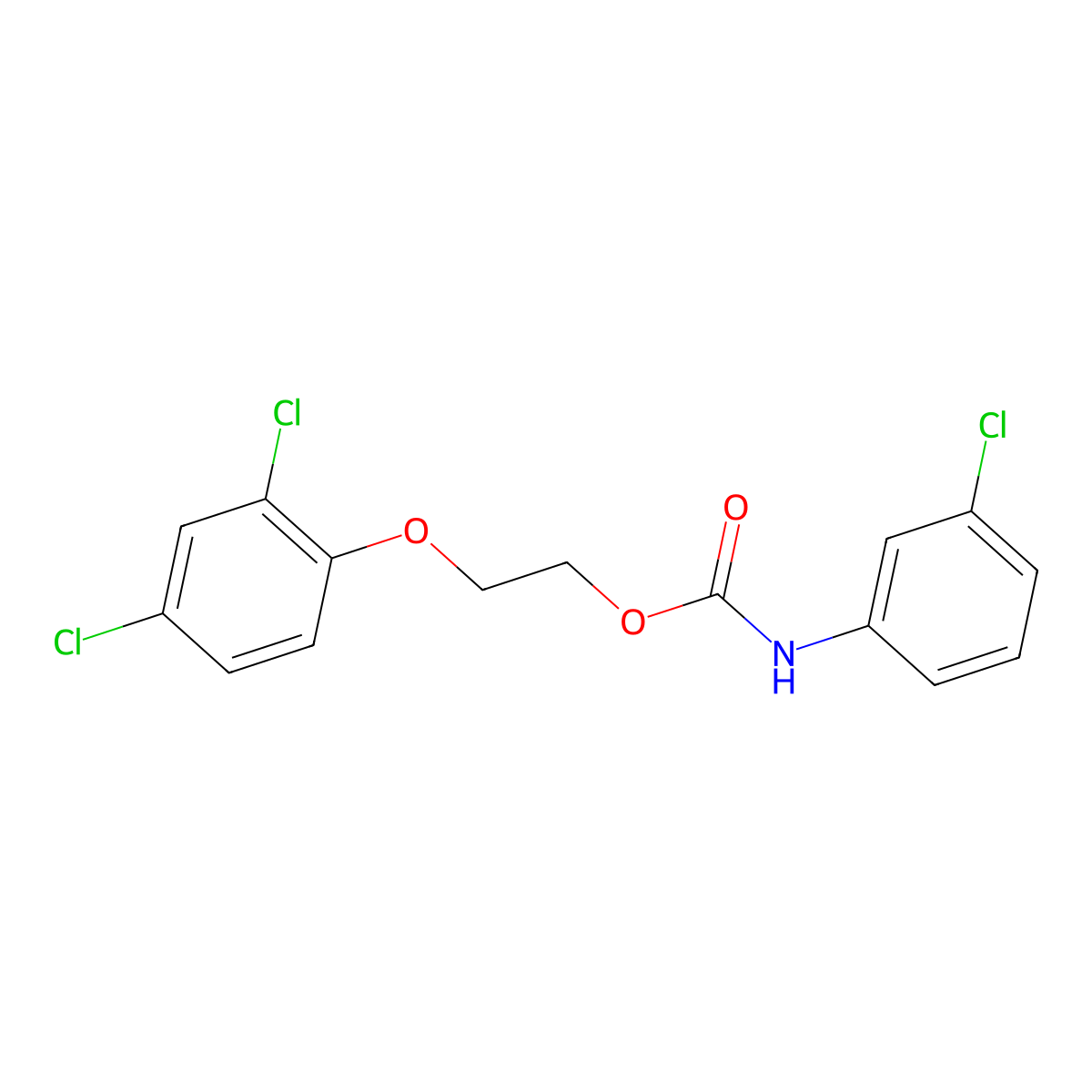 2-(2,4-Dichlorophenoxy)ethyl N-(3-chlorophenyl)carbamate molecular structure, CAS 6328-35-4