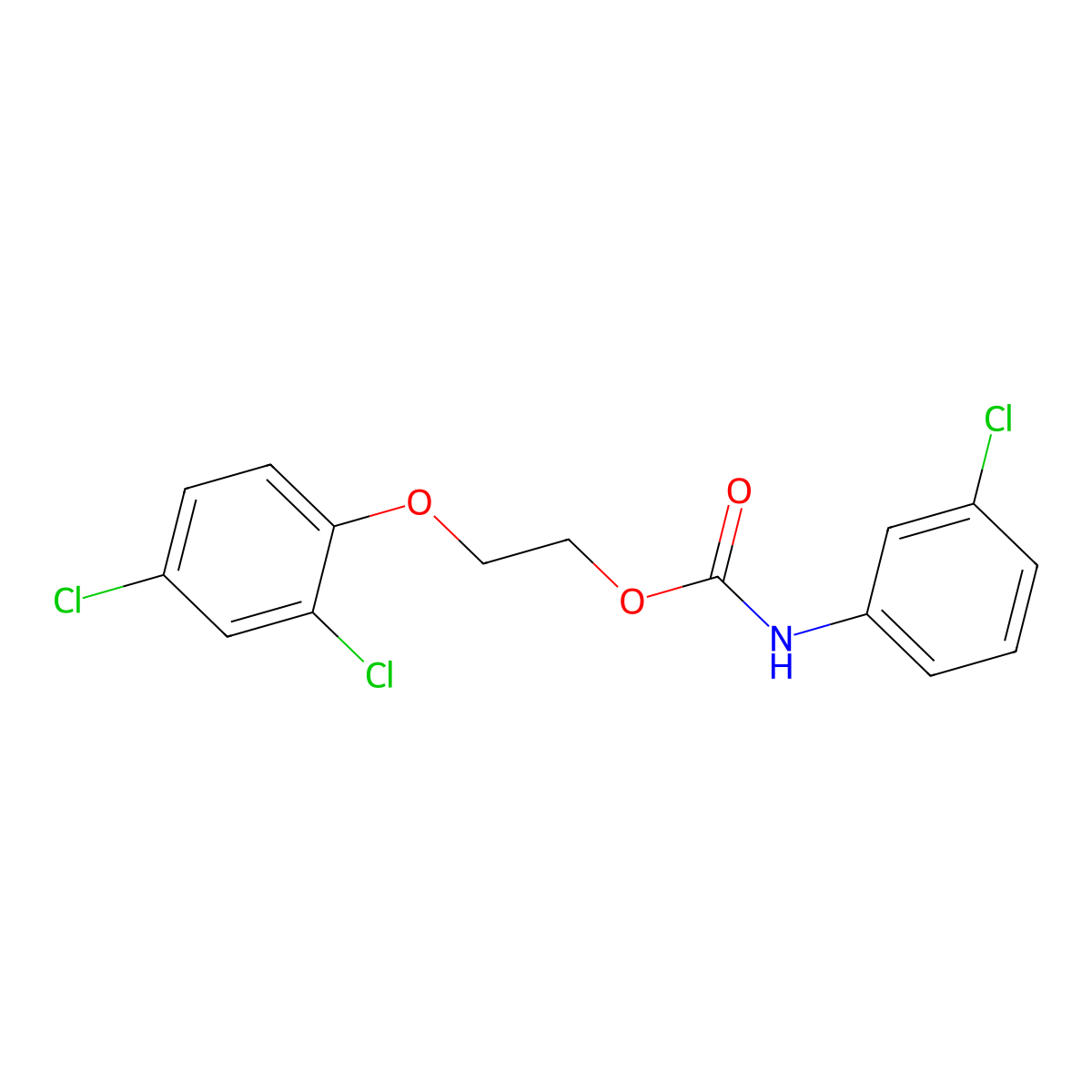 2-(2,4-Dichlorophenoxy)ethyl N-(3-chlorophenyl)carbamate molecular structure, CAS 6328-35-4
