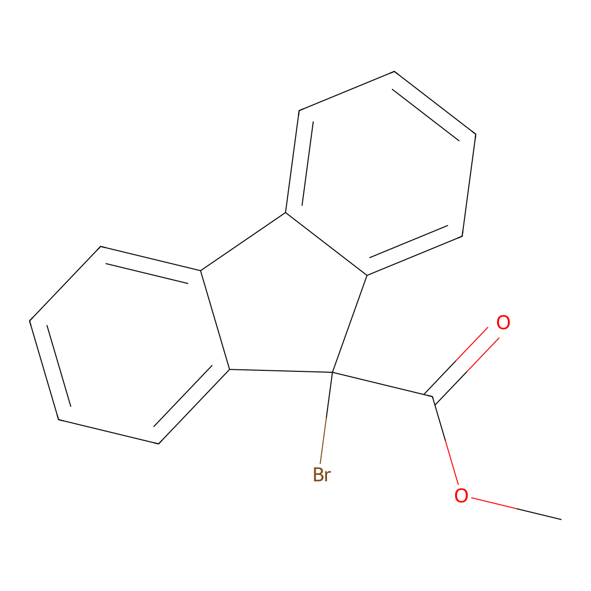 methyl 9-bromo-9H-fluorene-9-carboxylate molecular structure, CAS 6328-76-3