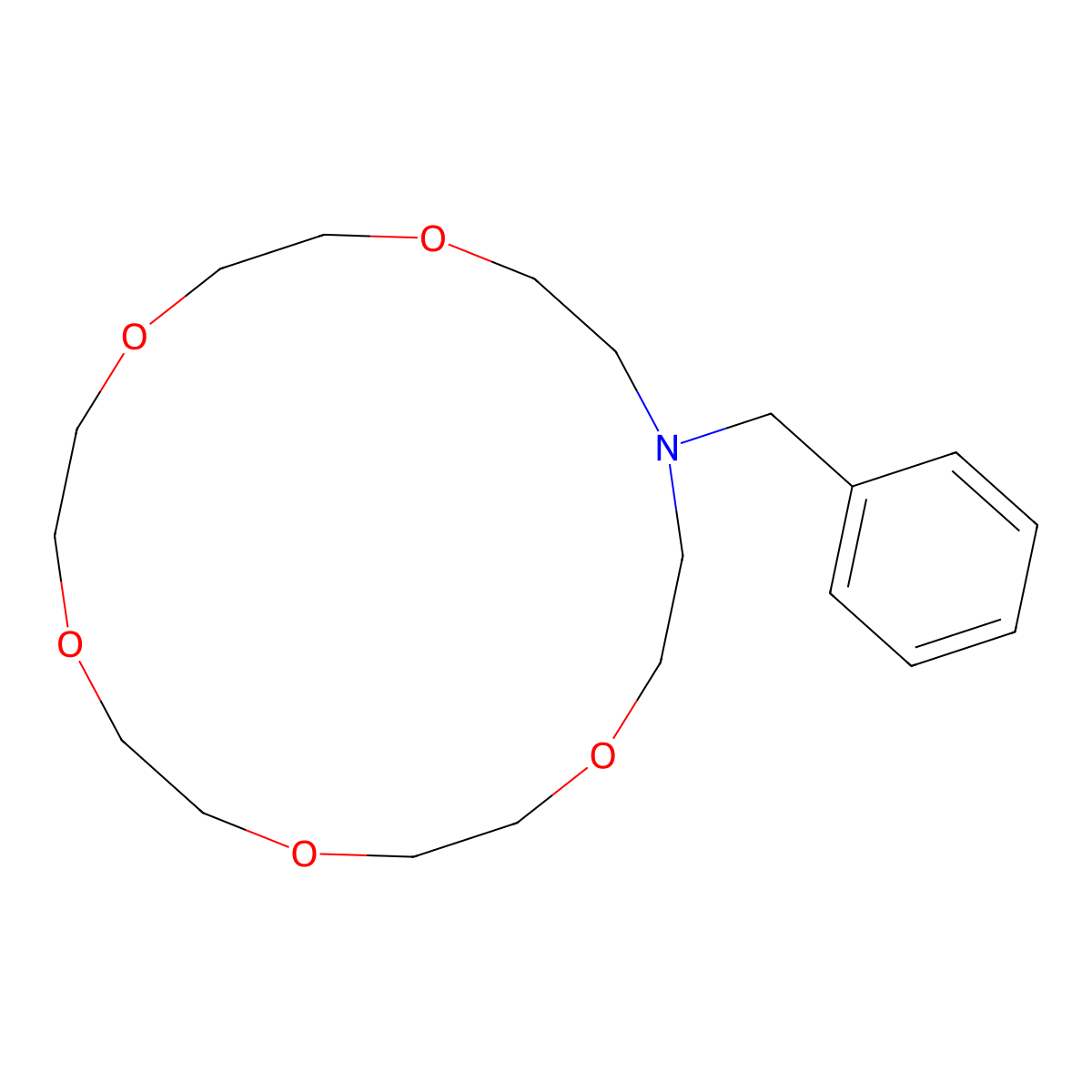 16-Benzyl-1,4,7,10,13-pentaoxa-16-azacyclooctadecane molecular structure, CAS 63281-62-9