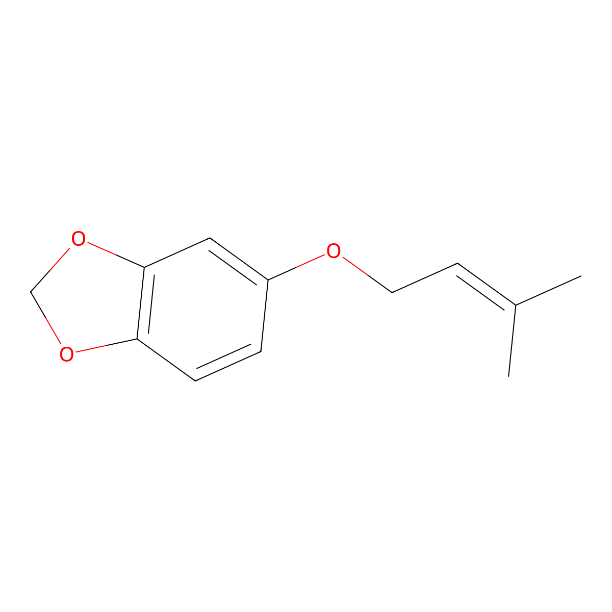 1,3-Benzodioxole, 5-((3-methyl-2-butenyl)oxy)- molecular structure, CAS 63282-85-9